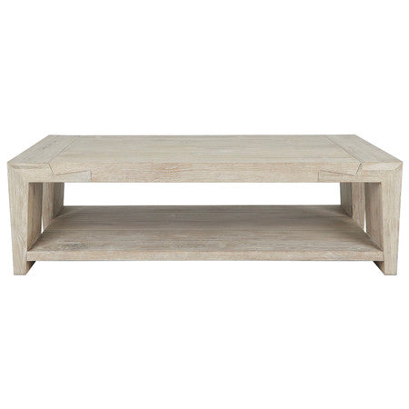 Troy Reclaimed Oak Coffee Table in Aged Cream 60"
