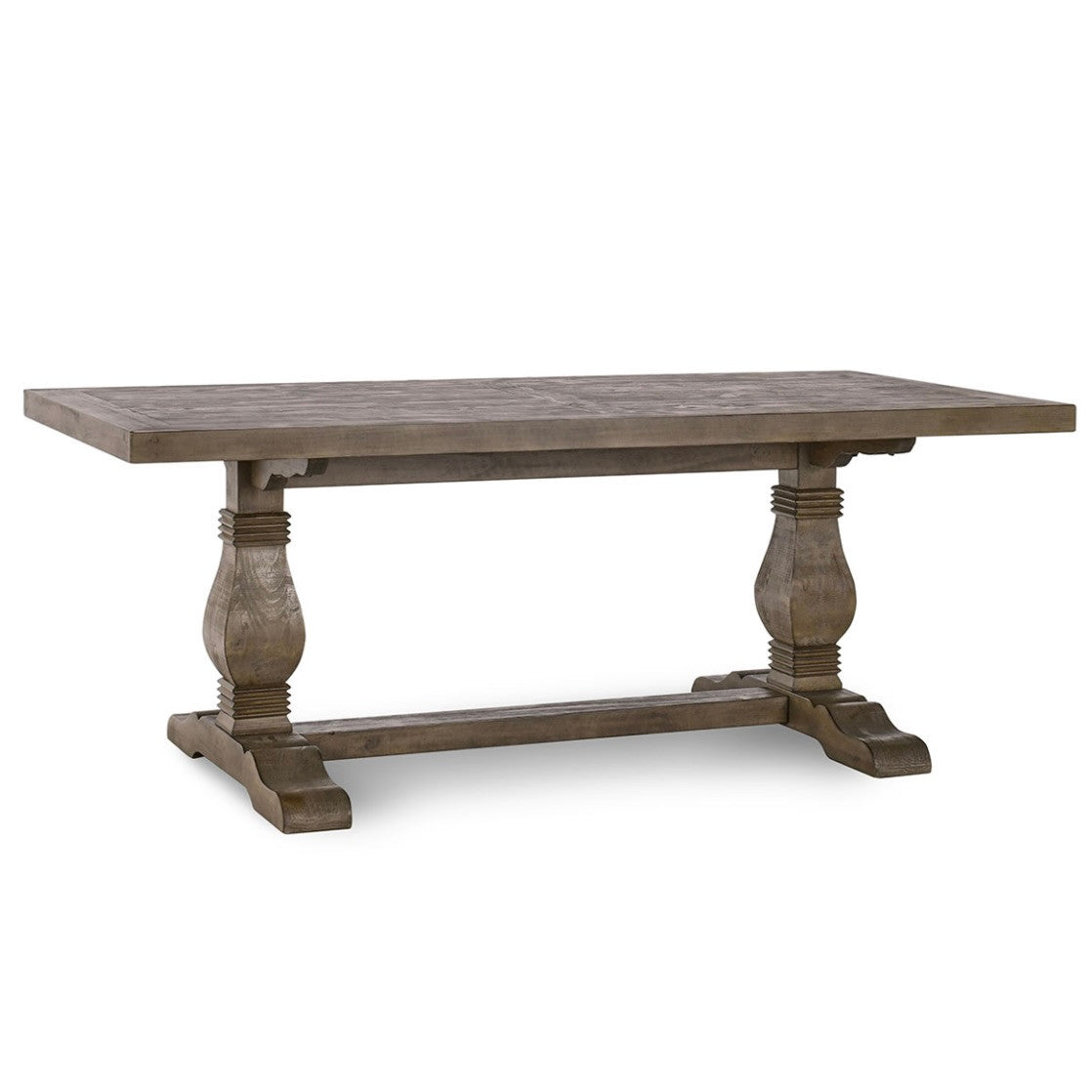 Farmhouse Reclaimed Wood Double Trestle Table 78"
