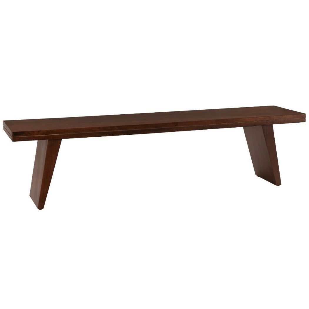 Willow Solid Wood Dining Bench 70" Matte Brown