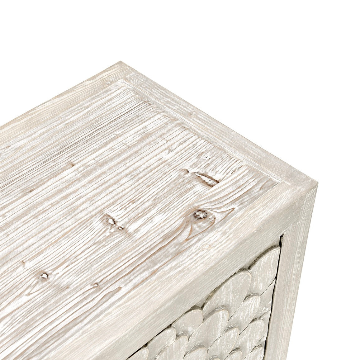 Astrid 4-Door Reclaimed Wood Sideboard in Vintage Cream 86"