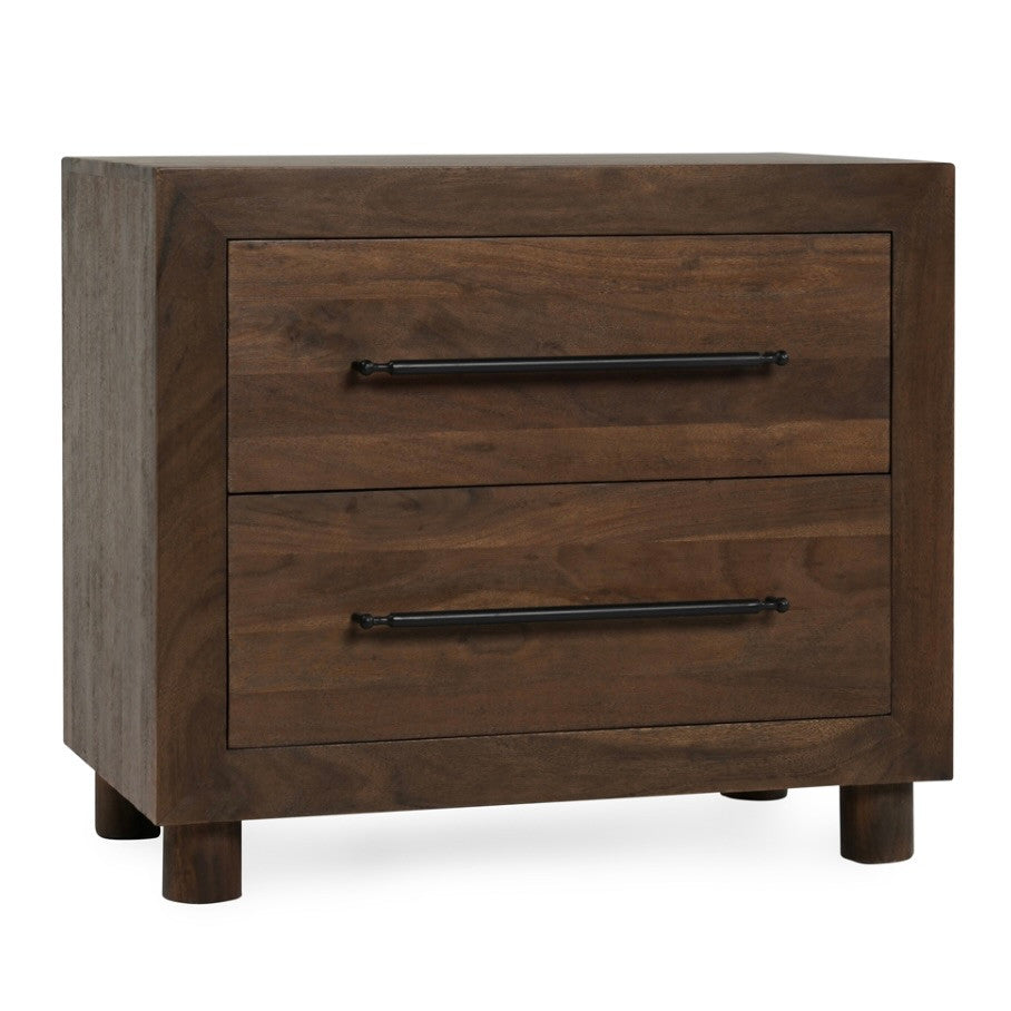 Jackson Acacia Wood 2-Drawer Nightstand 30"