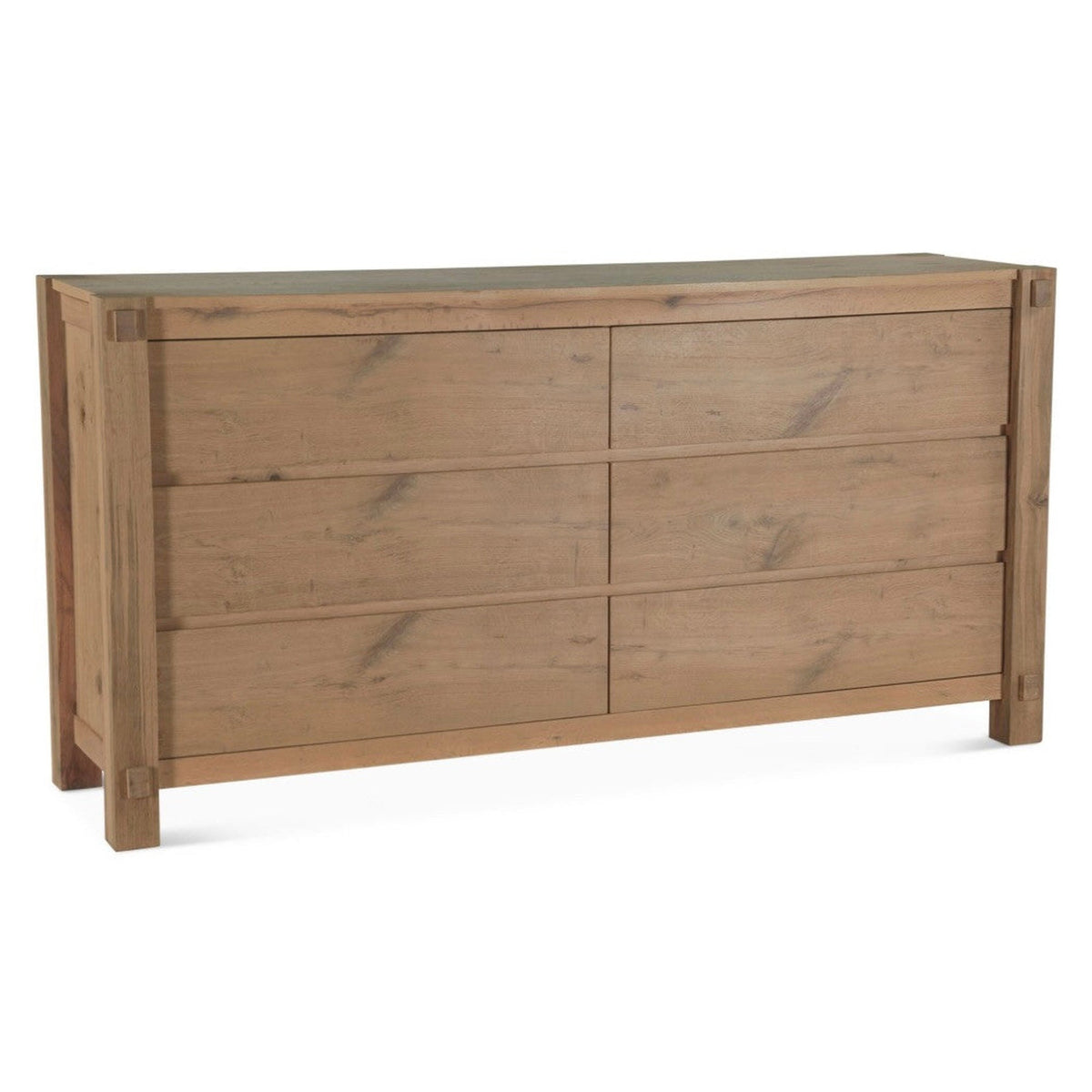 Alpine Solid Distressed Oak Wood  6-Drawer Dresser 72"