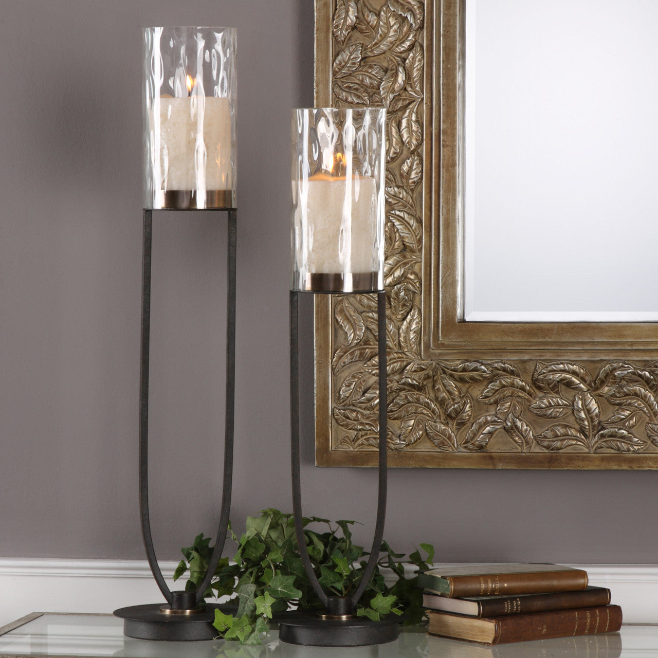 Uttermost Durga Iron Work Candleholders Set/2