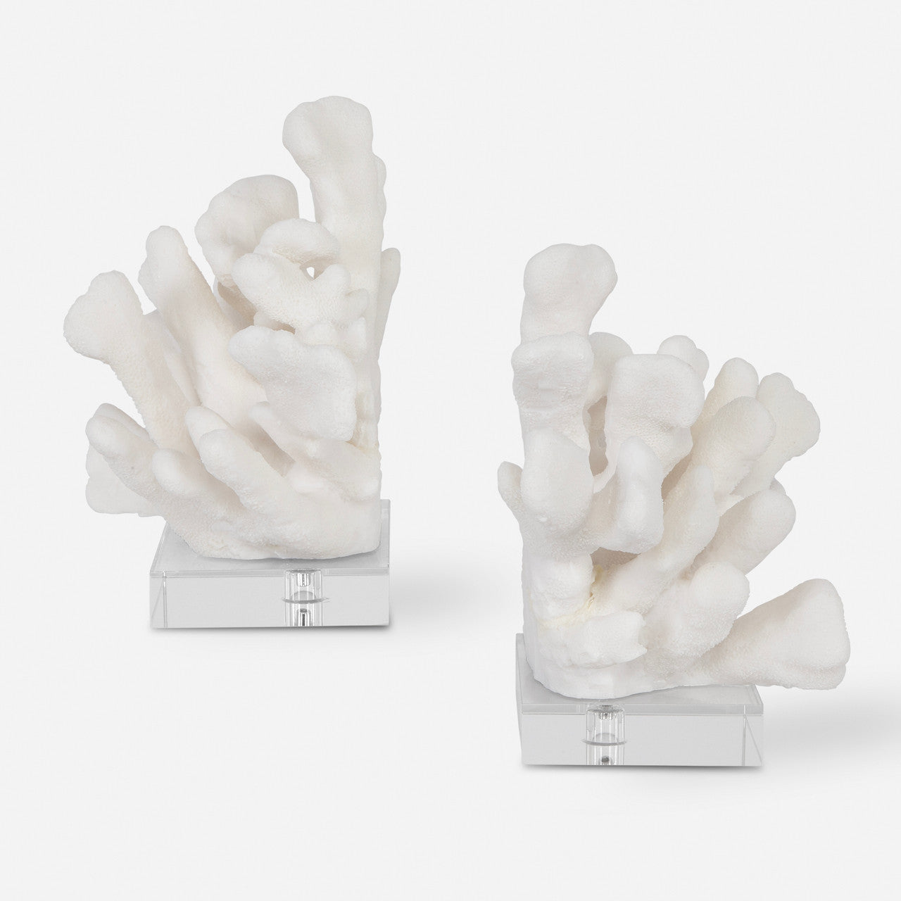 Uttermost Charbel White Bookends, Set/2