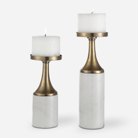 Castiel Marble Candleholders, Set/2