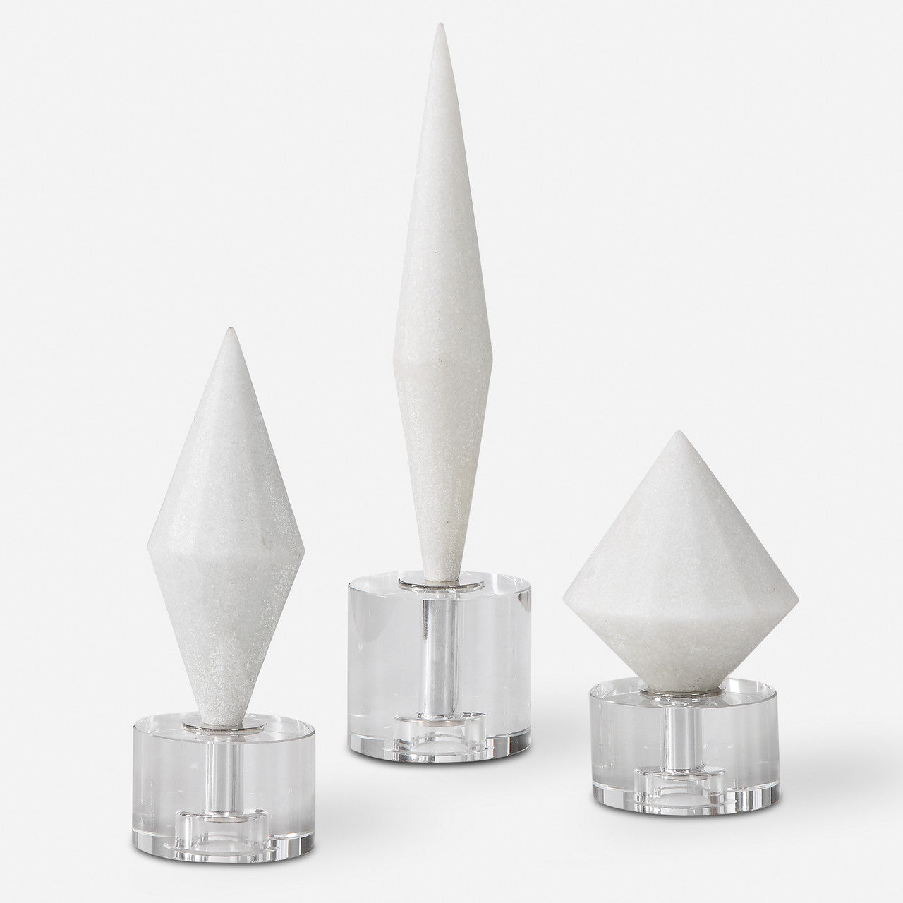 Uttermost Alize White Stone Sculptures S/3