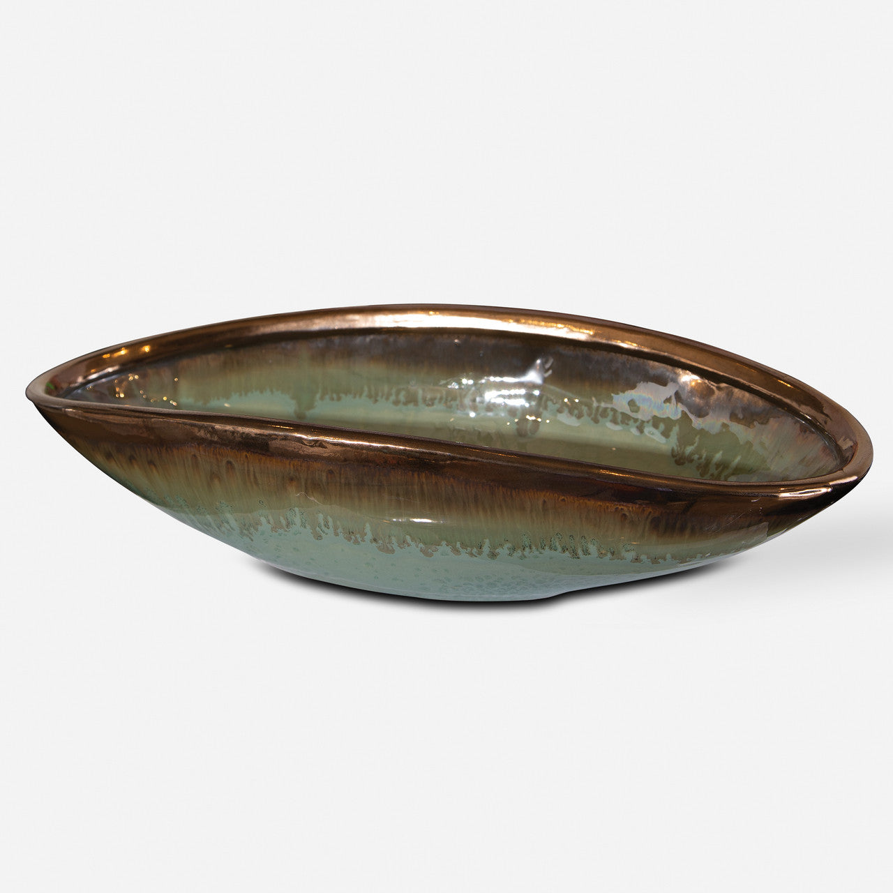 Uttermost Iroquois Green Glaze Bowl
