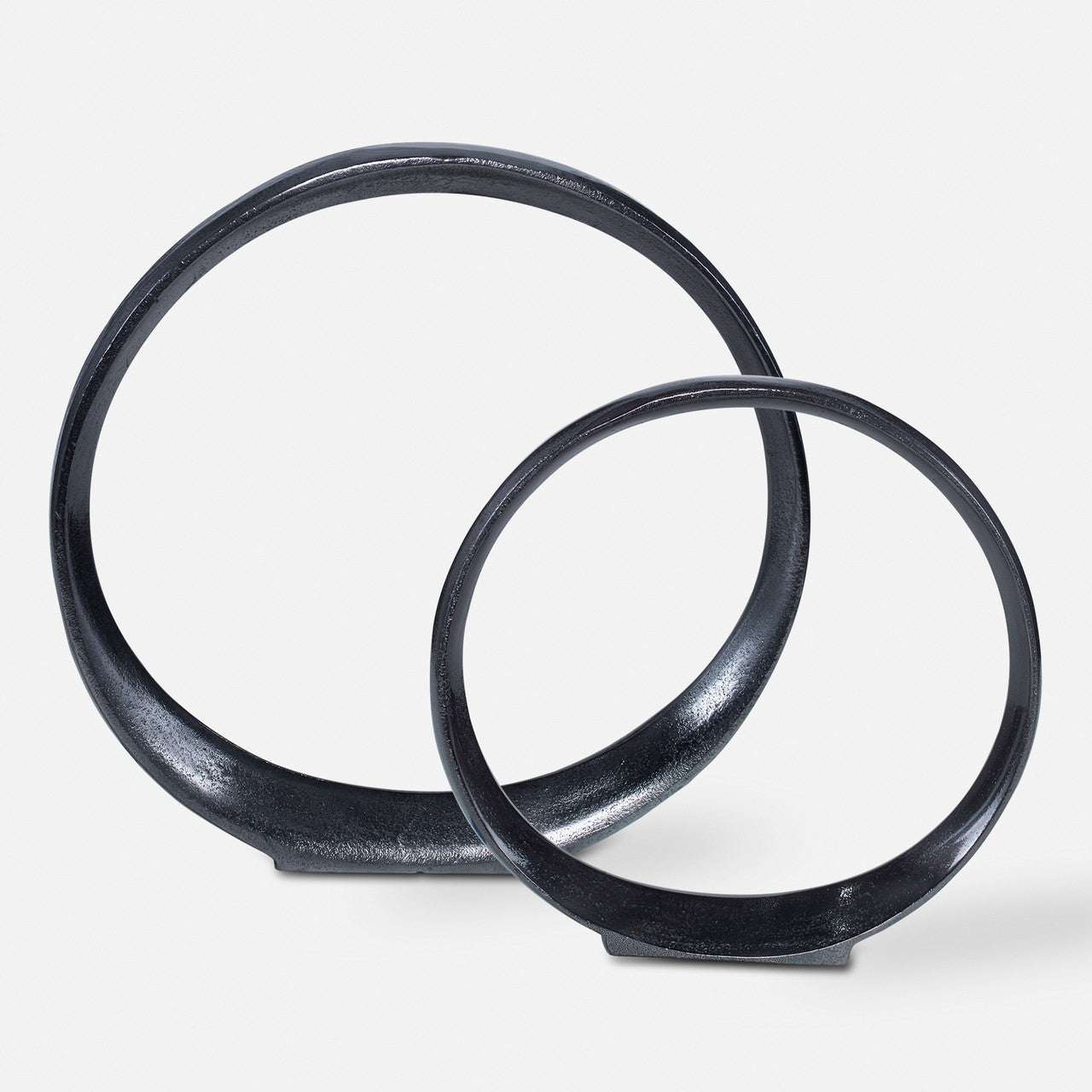 Uttermost Orbits Black Ring Sculptures, S/2 | Zin Home – zinhome