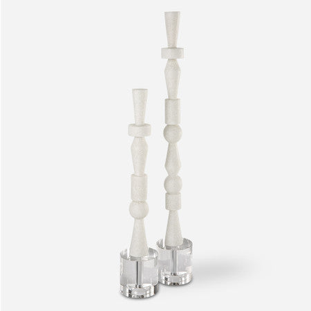 Norte White Stone Sculptures, Set/2