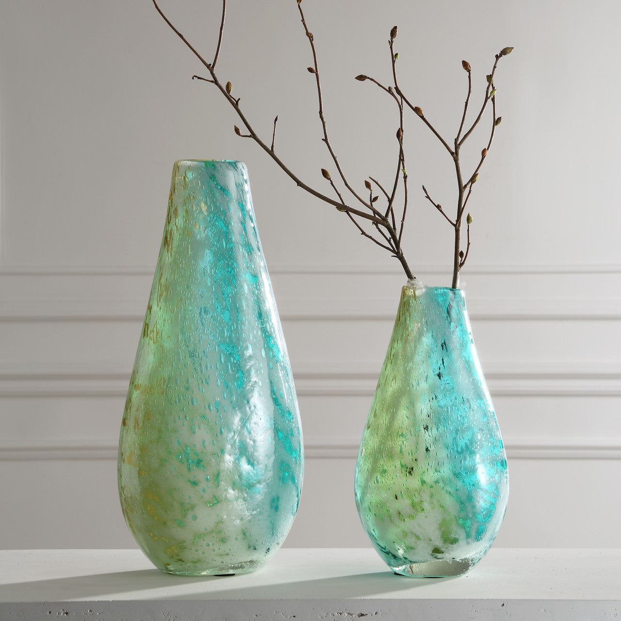 Uttermost High Tide Glass Vases, S/2