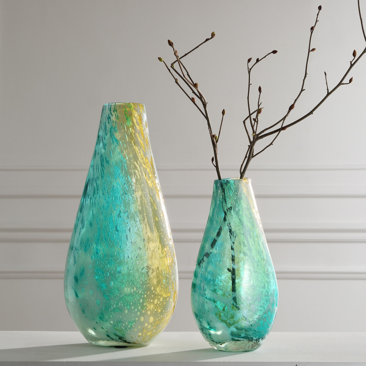 Uttermost High Tide Glass Vases, S/2