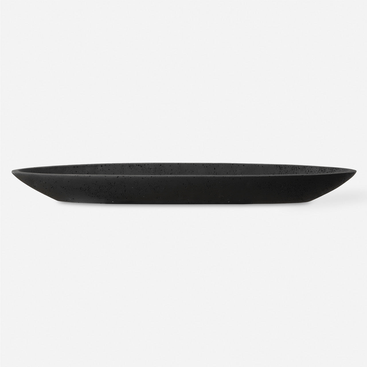 Uttermost Vessel Cast Black Canoe Bowl