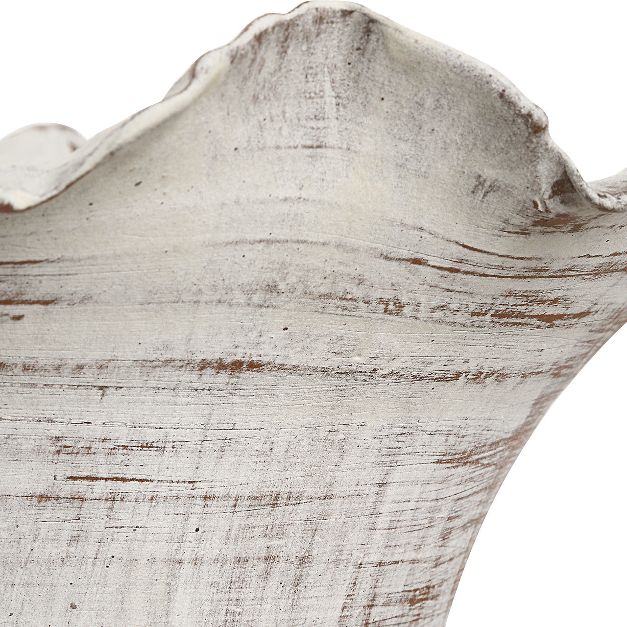 Uttermost Ruffled Petal White Vases Set/2