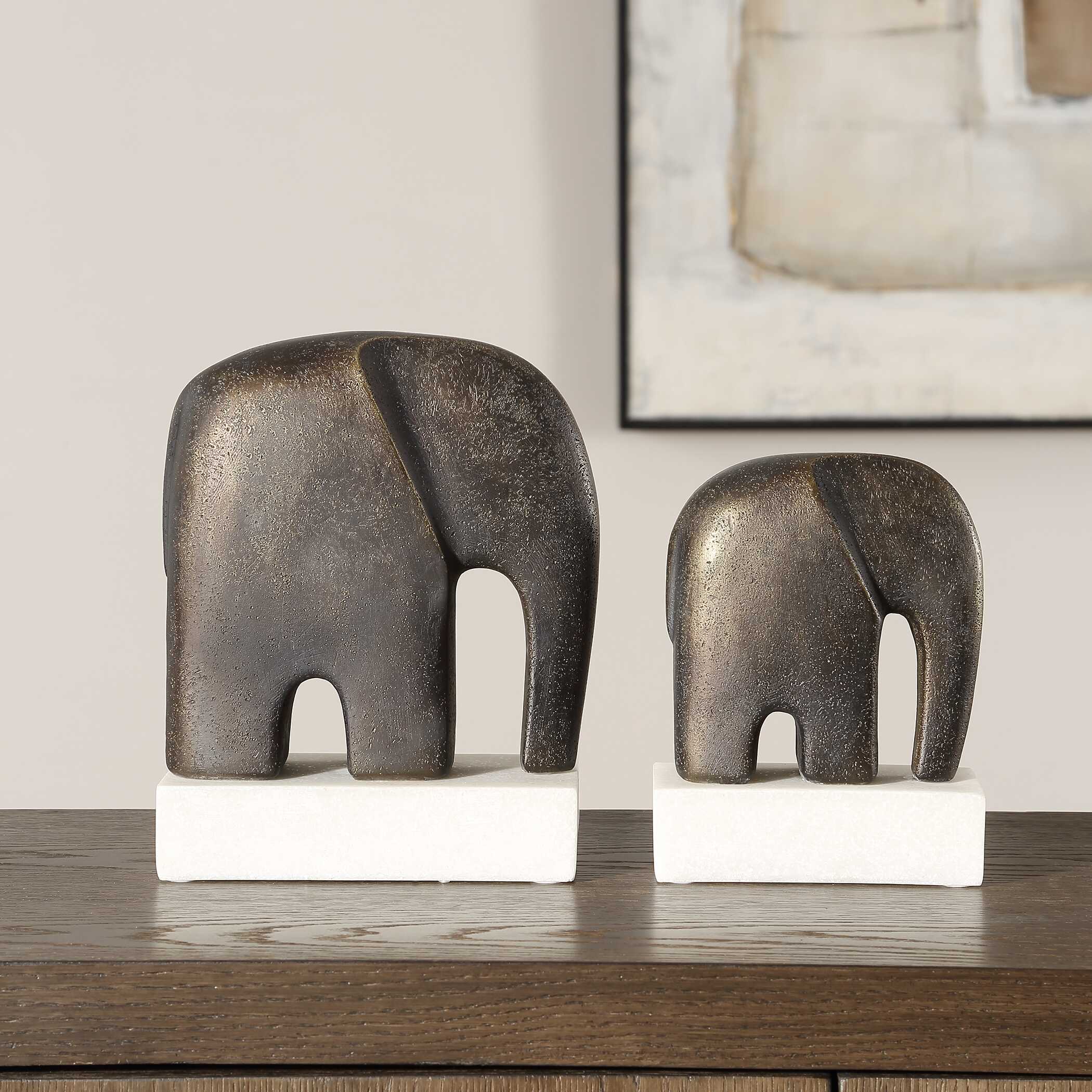 Uttermost Timeless Tusk Bronze Sculptures Set/2