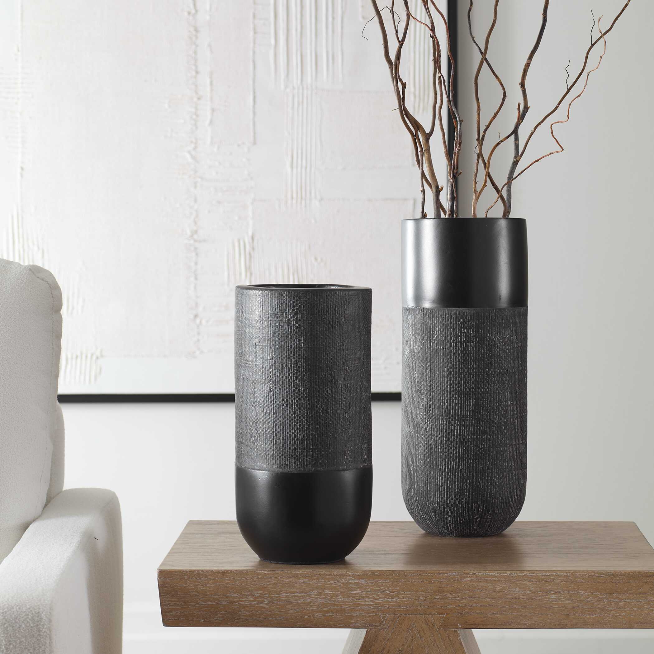 Uttermost Woven Shadow Vases Set/2
