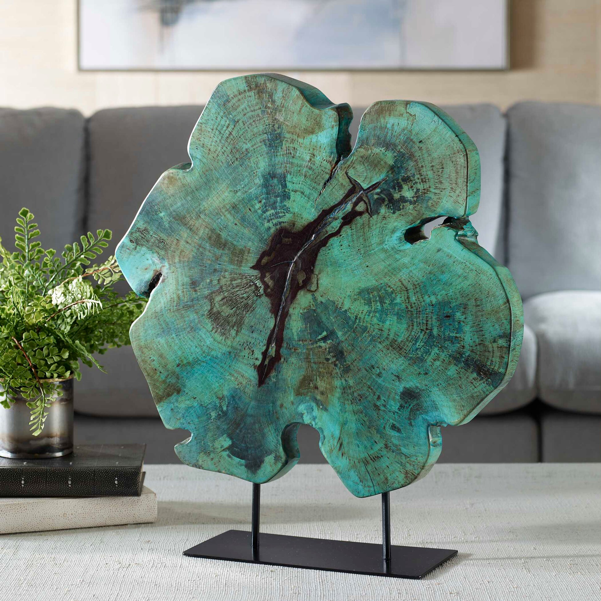 Uttermost Bahati Wood Blue Sculpture
