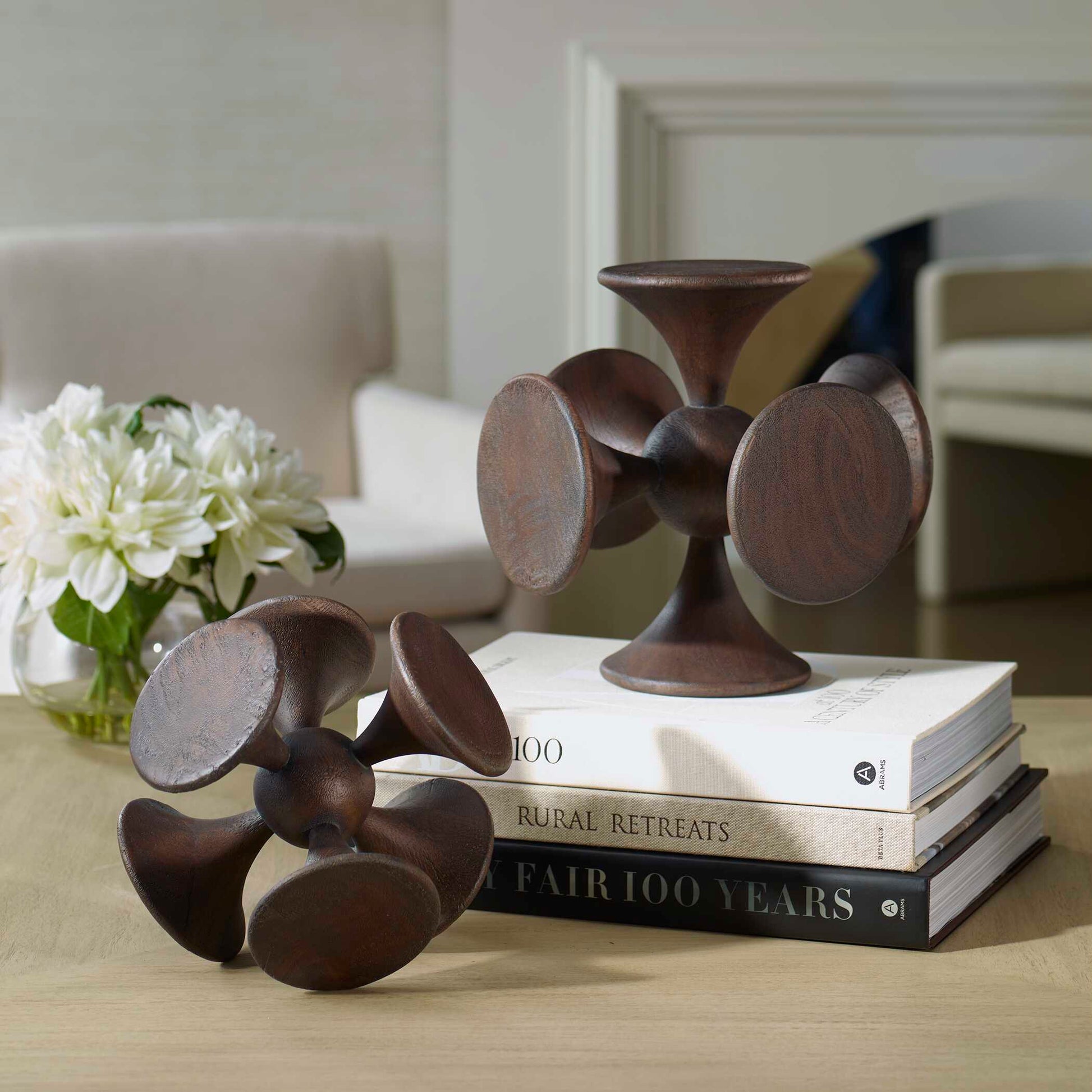 Uttermost Balanced Harmony Dark Wooden Sculptures Set/2