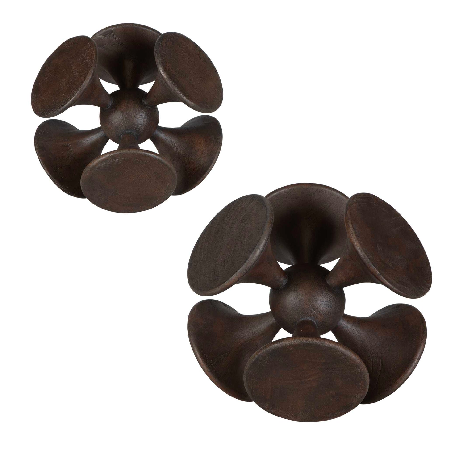 Uttermost Balanced Harmony Dark Wooden Sculptures Set/2