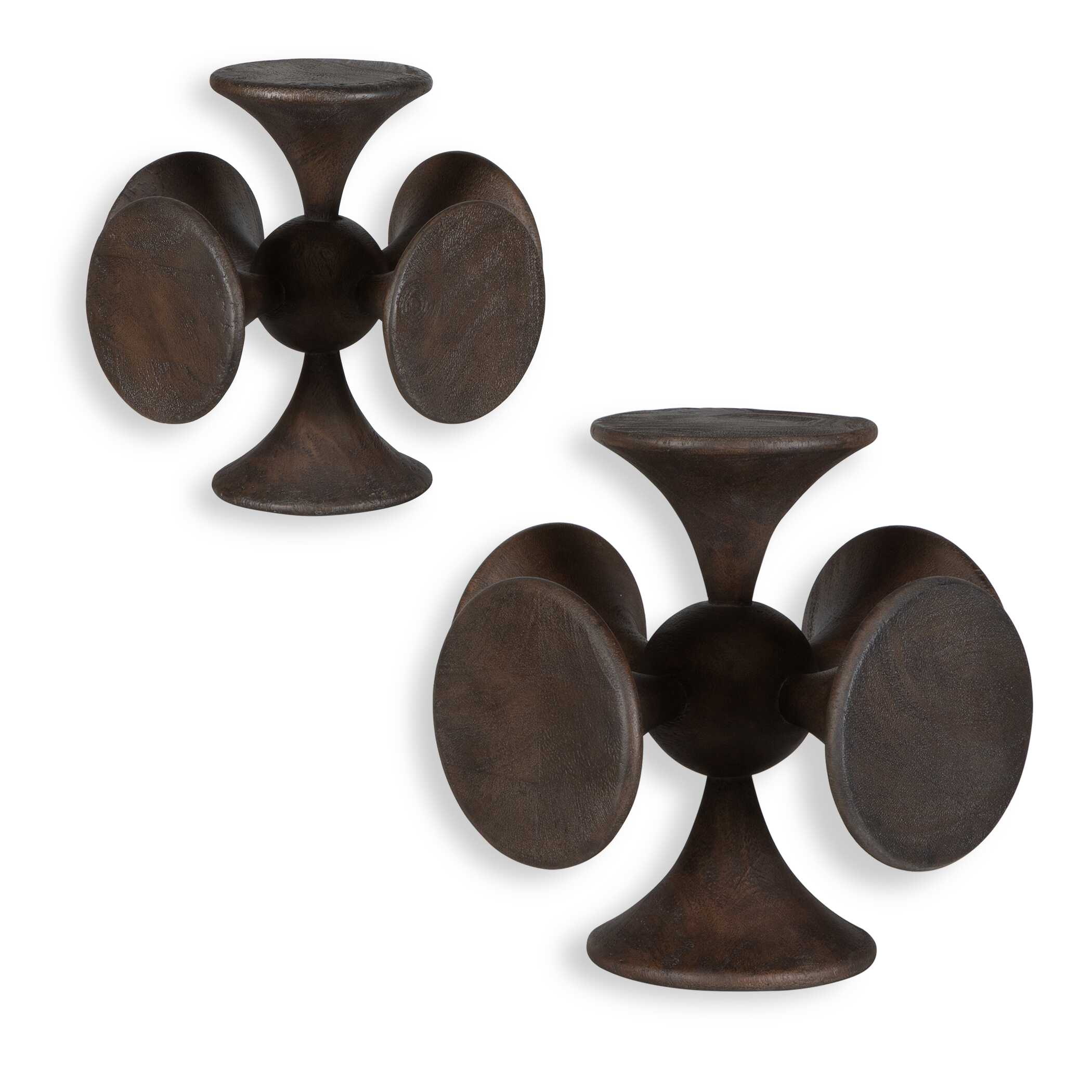 Uttermost Balanced Harmony Dark Wooden Sculptures Set/2