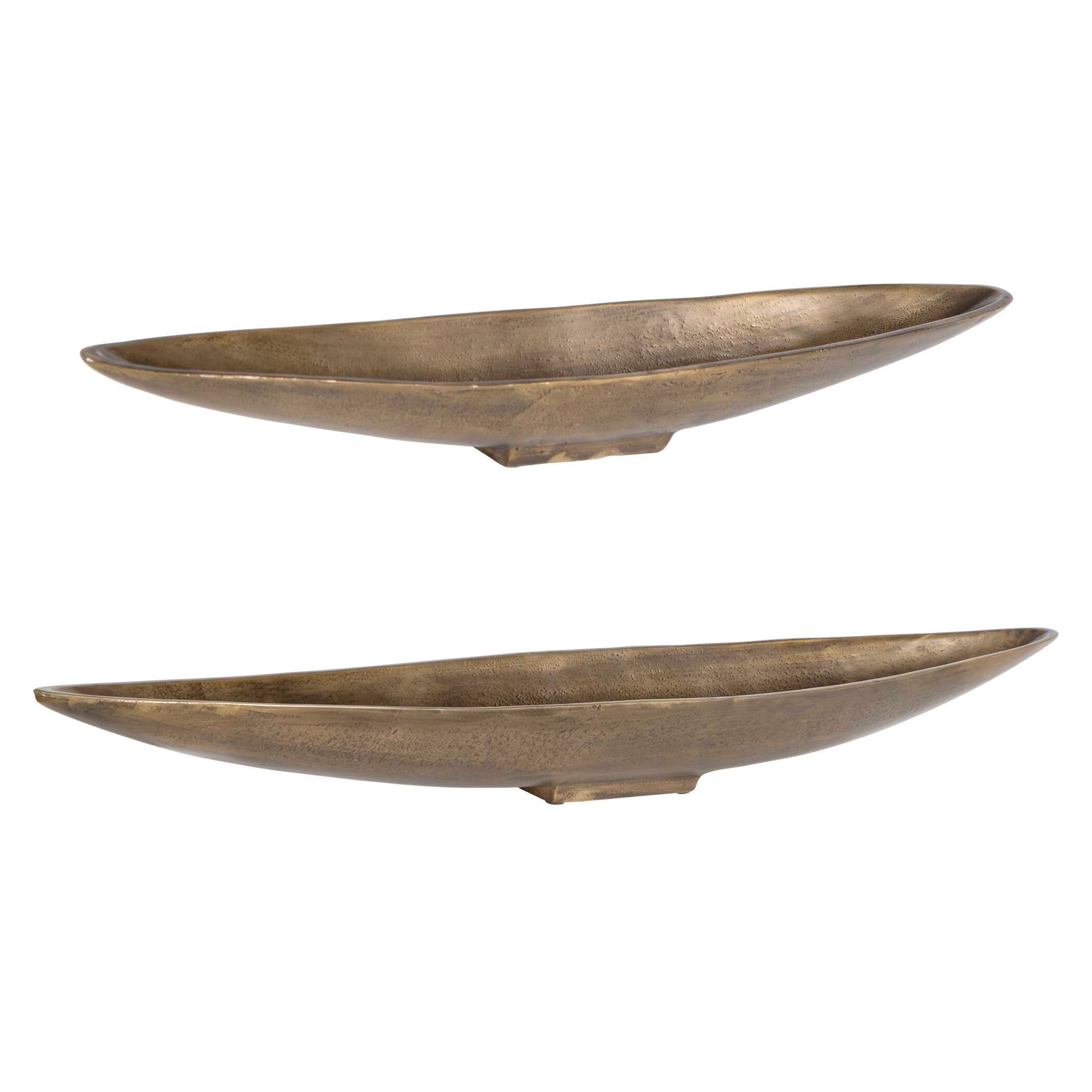 Uttermost River Run Antique Brass Bowls Set/2