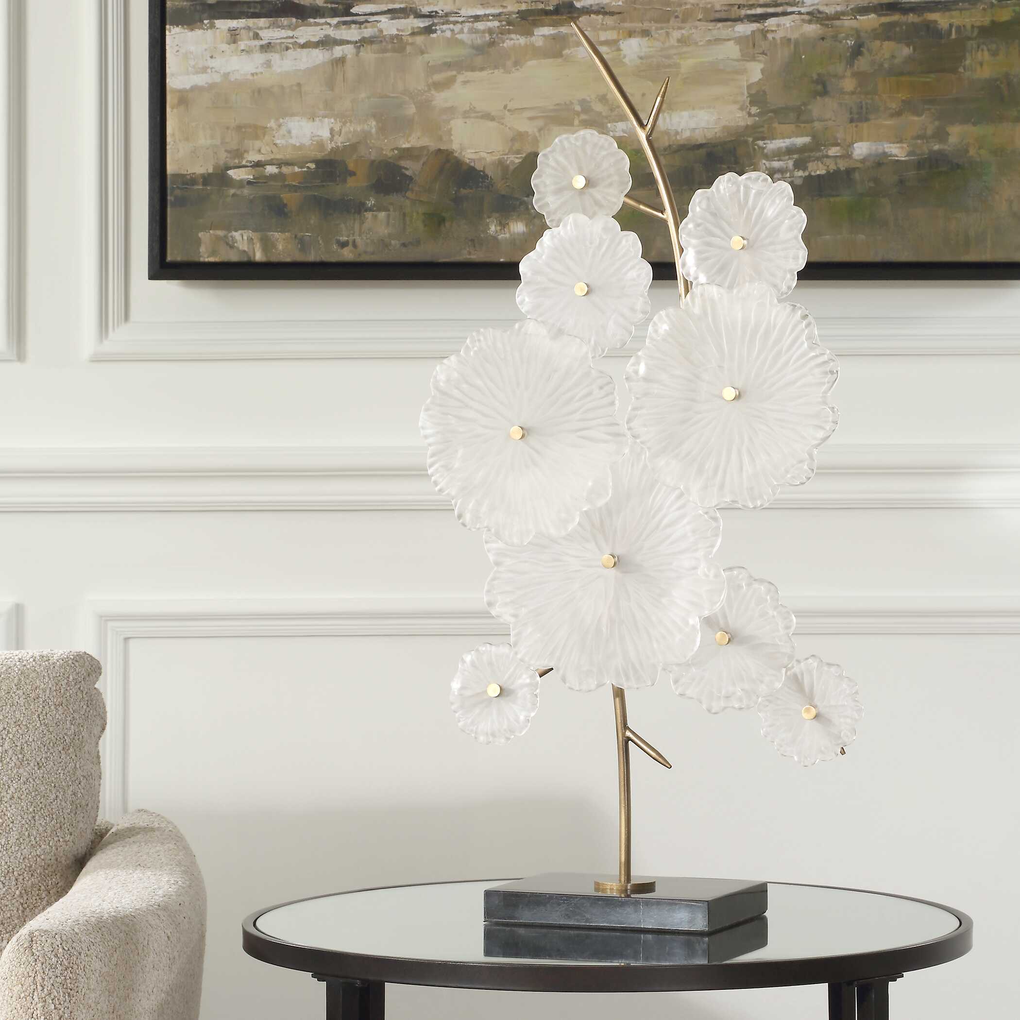 Uttermost Glass Garden Table Sculpture