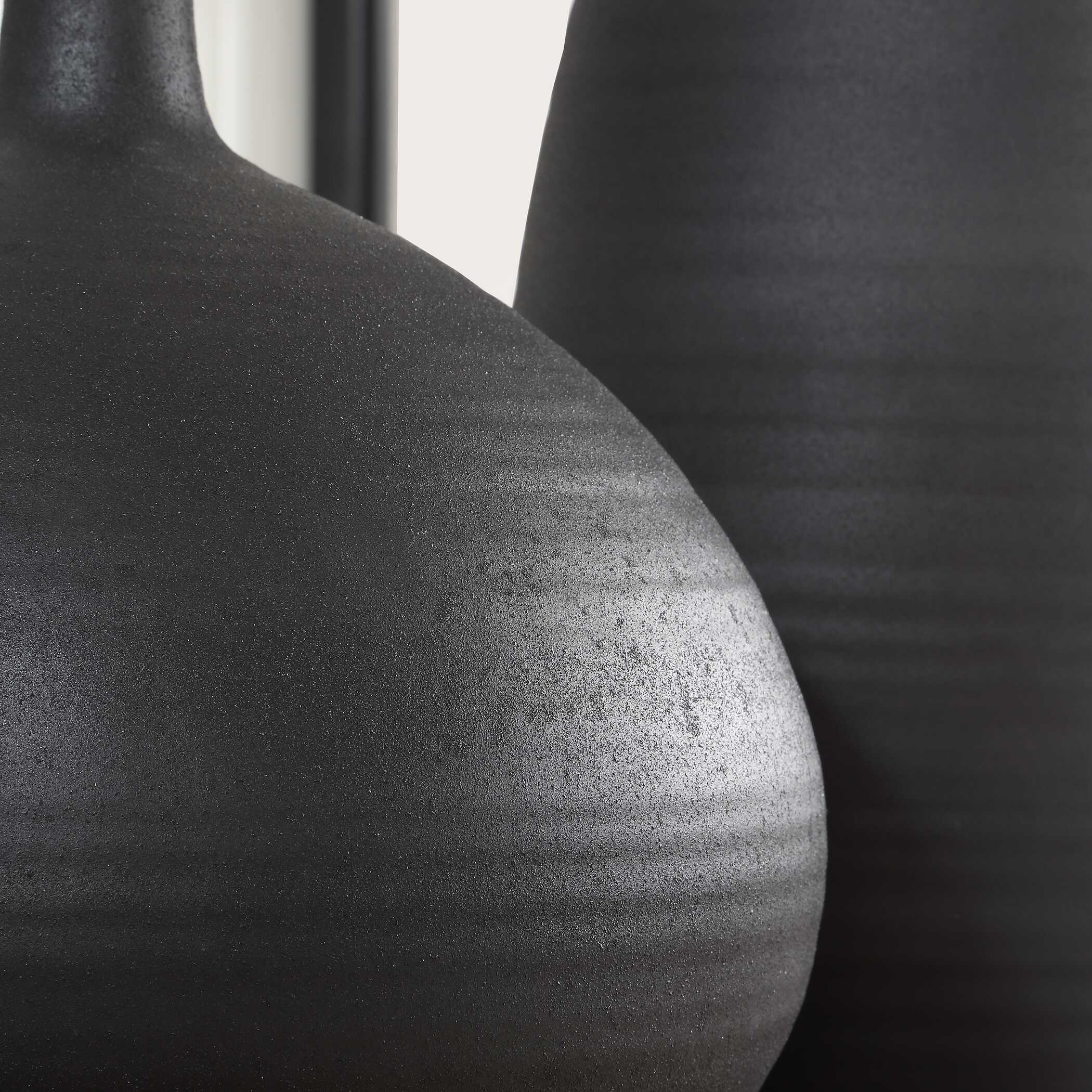 Uttermost Bower Black Vases Set/2