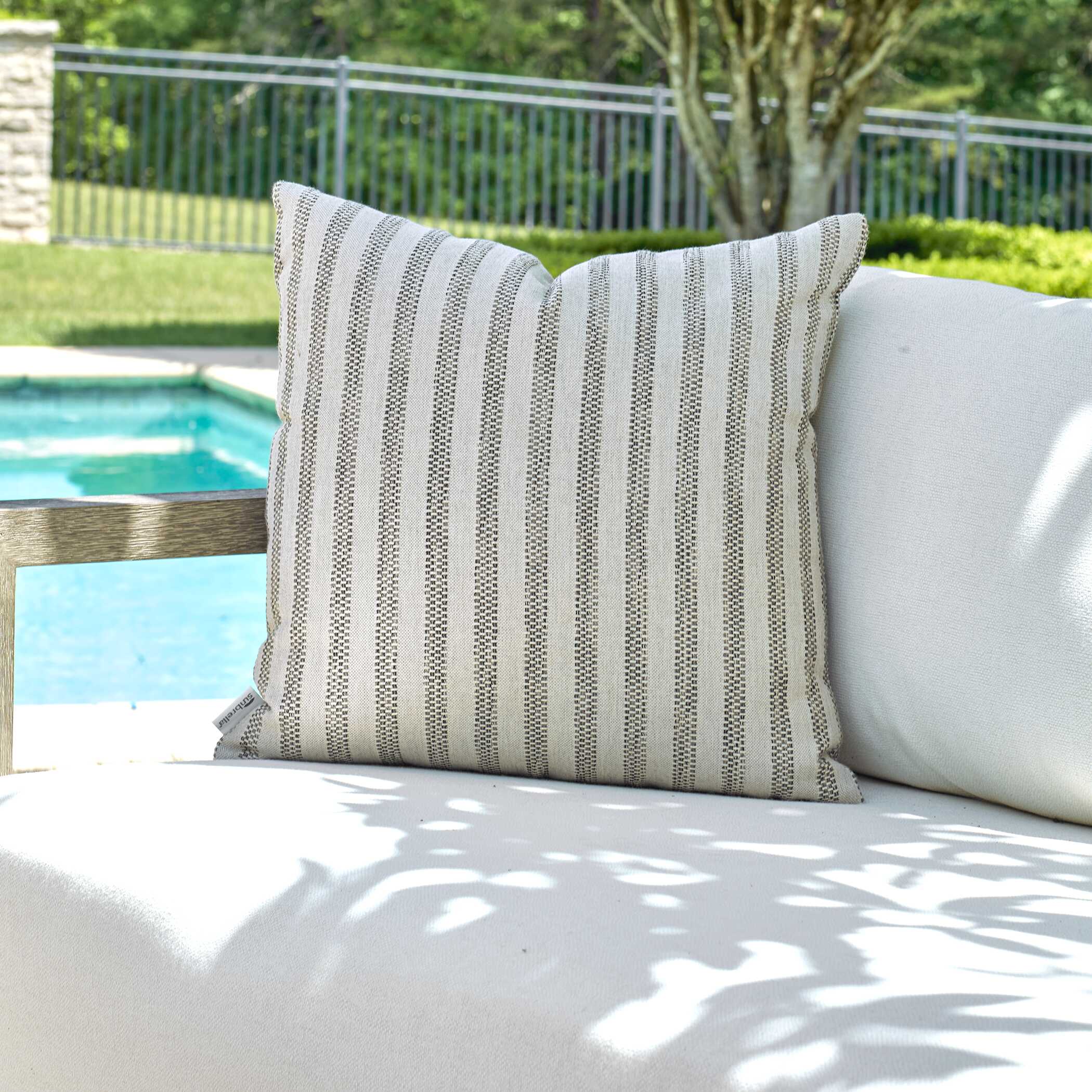 Uttermost Basket Stripe Rattan Outdoor Pillow