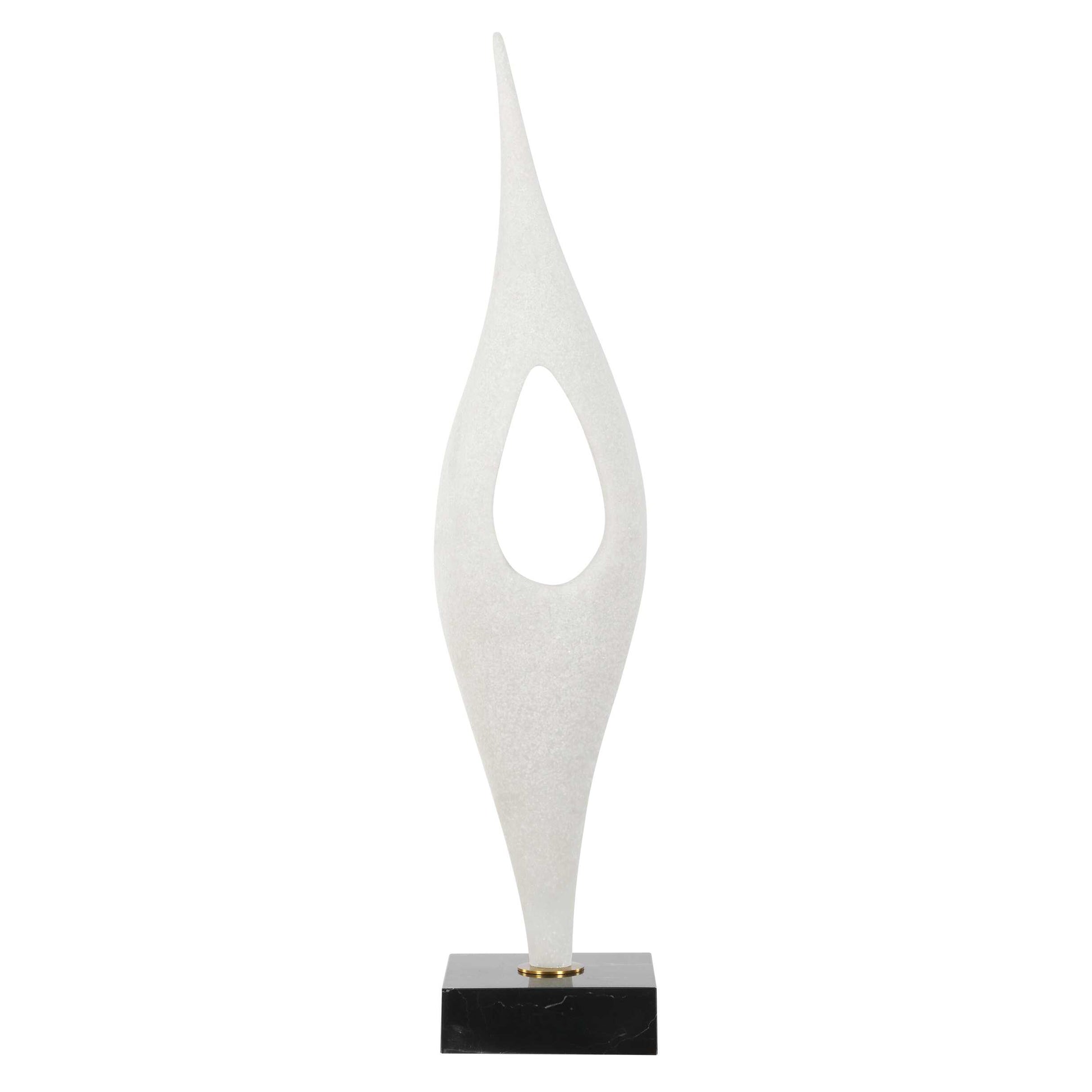 Uttermost Fluid Drop White Stone Sculpture