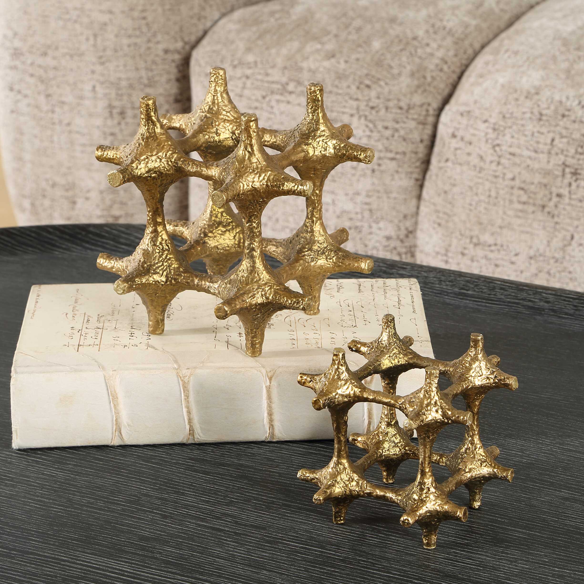 Uttermost Gilded Connection Modern Sculptures Set/2