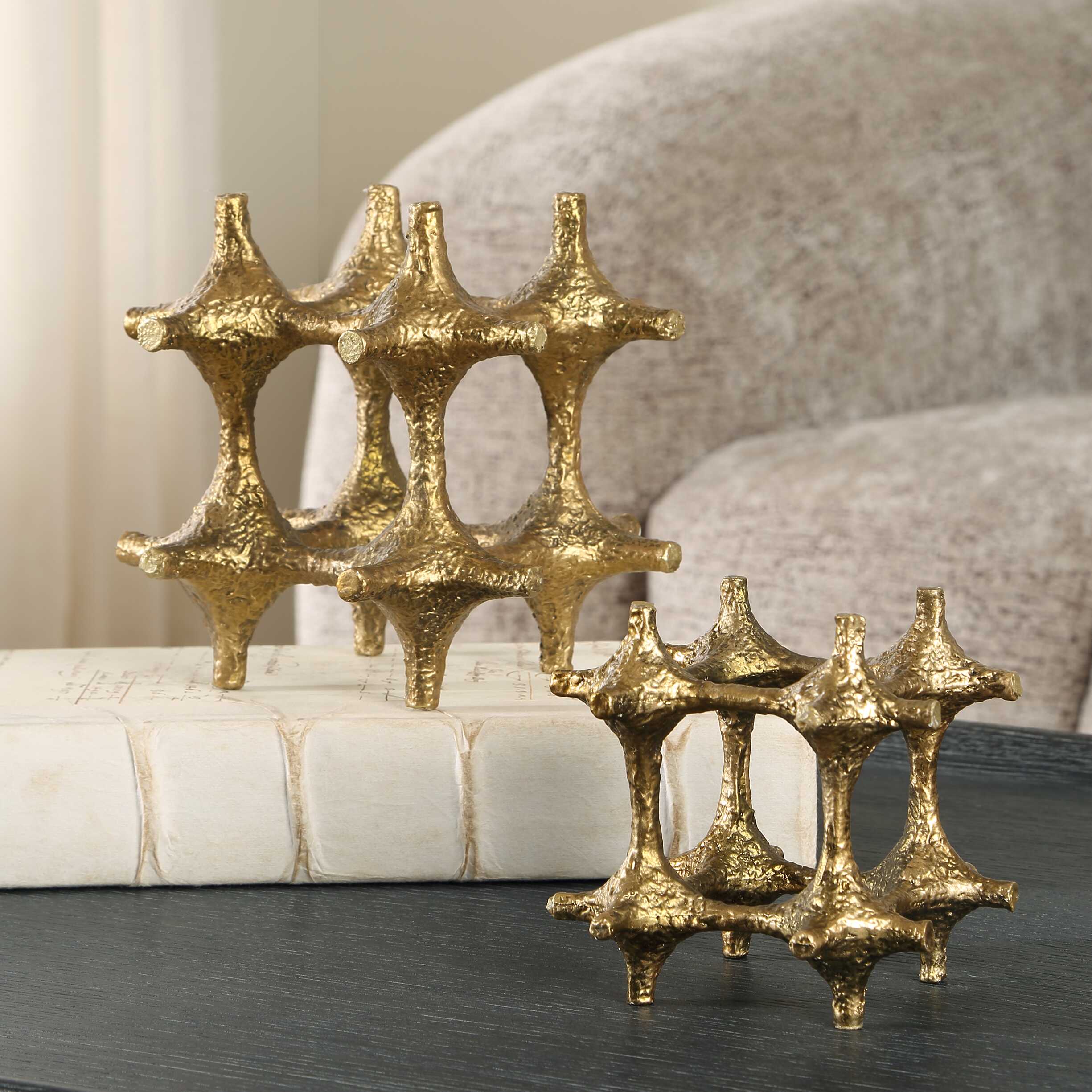 Uttermost Gilded Connection Modern Sculptures Set/2