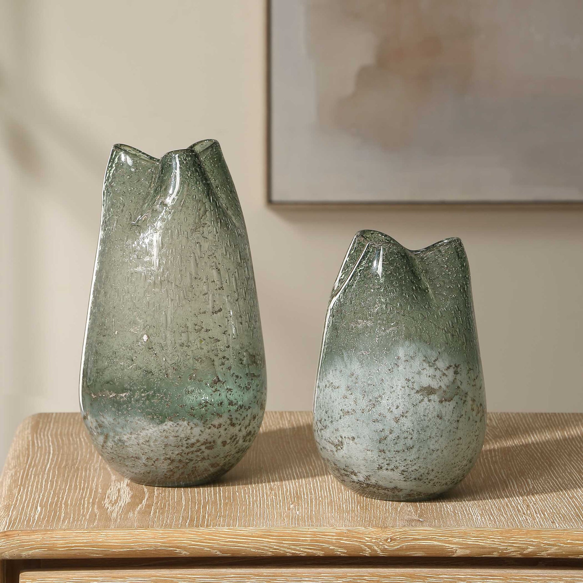 Uttermost Chianti Seeded Glass Vases Set/2