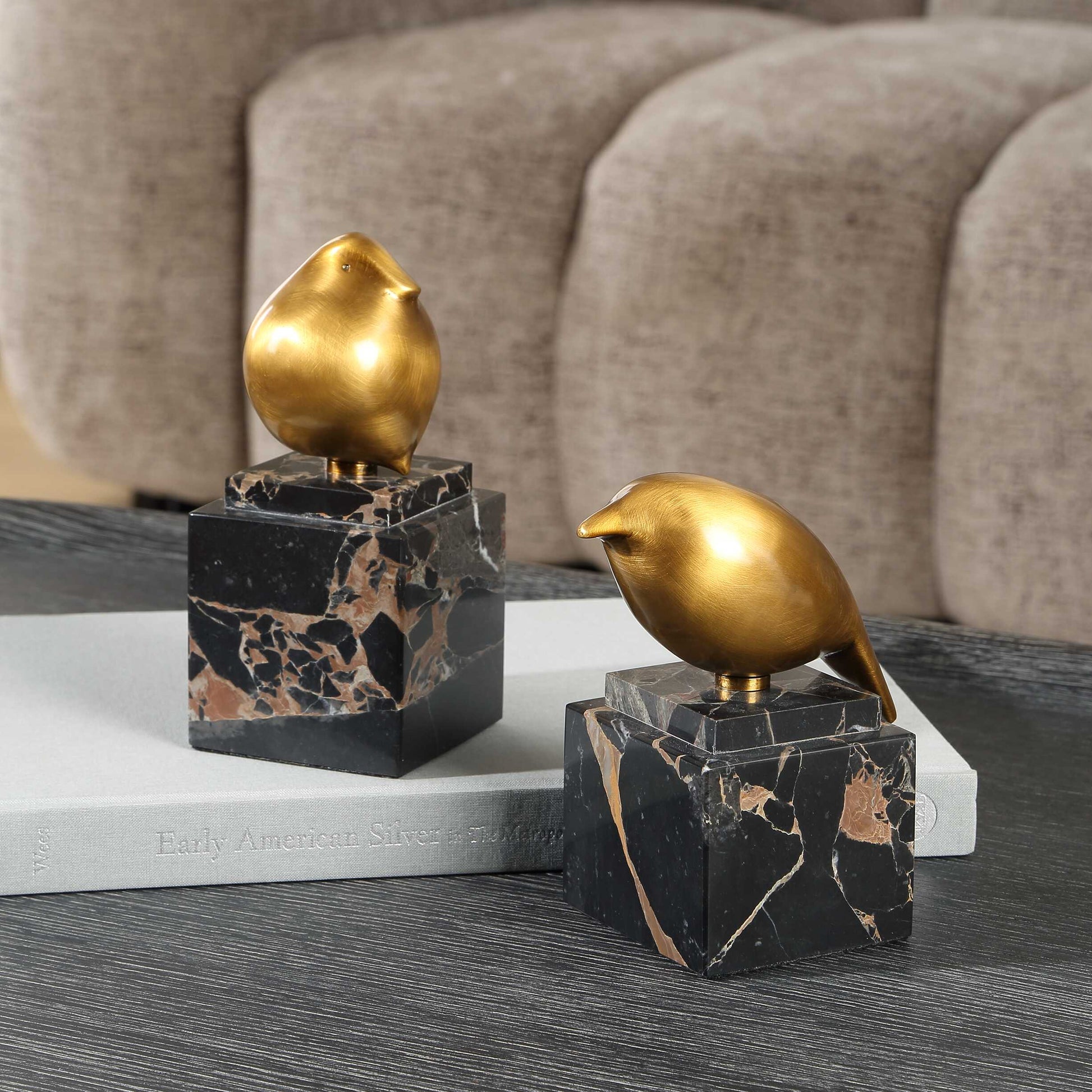 Uttermost Golden Finch Bird Figurines Set/2