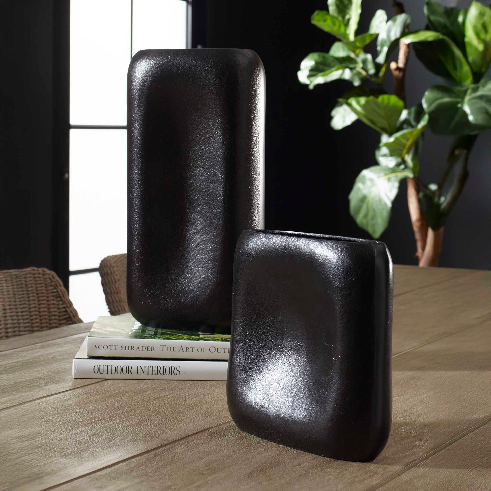 Uttermost Anodic Dark Brown Vases Set/2