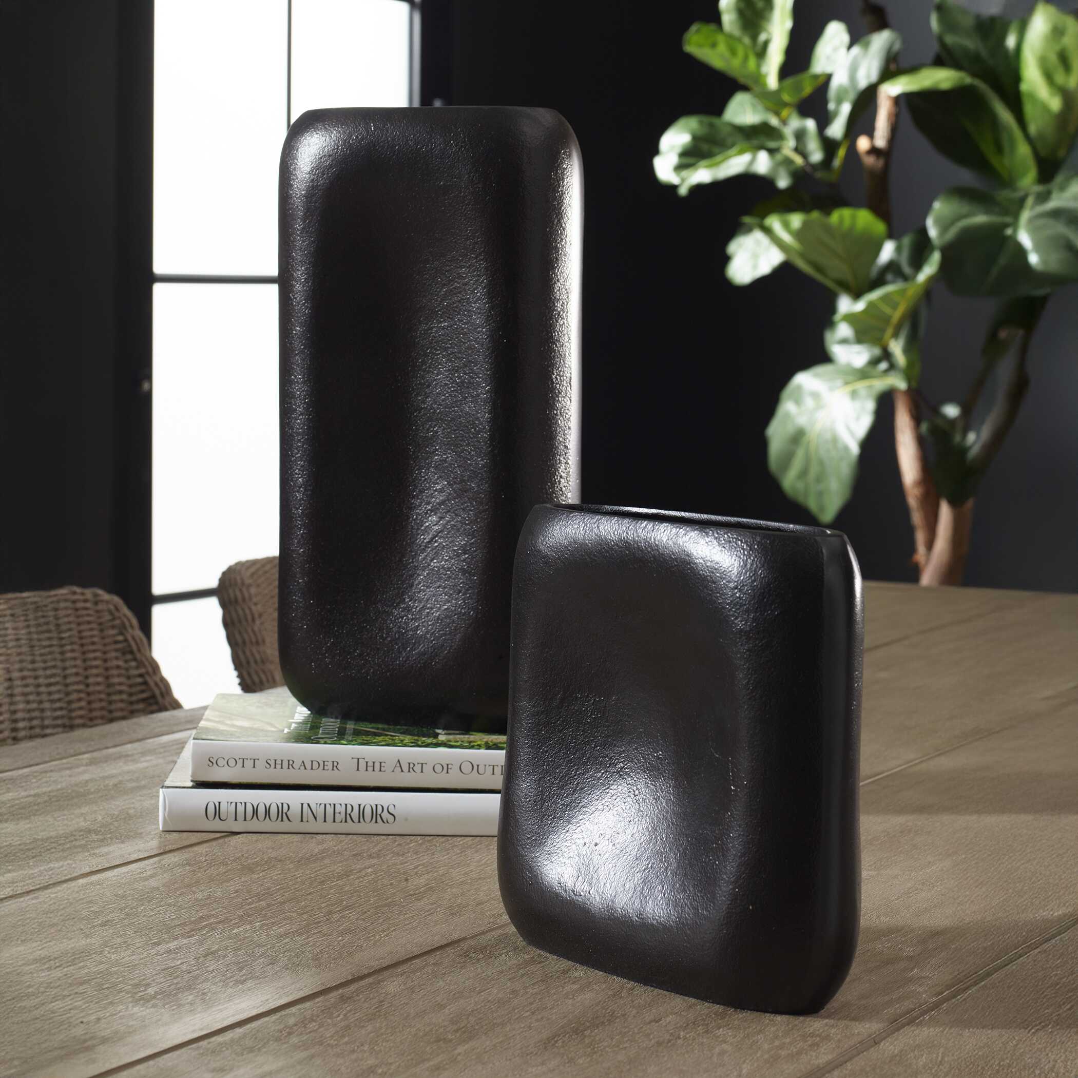 Uttermost Anodic Dark Brown Vases Set/2