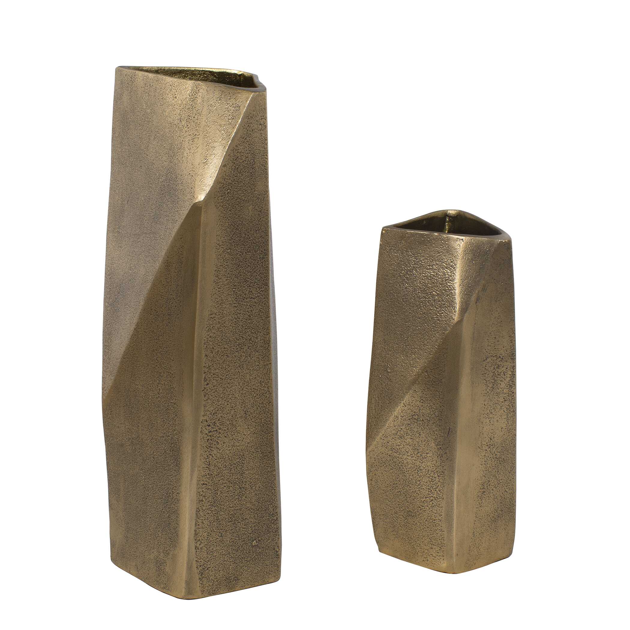 Uttermost GeoForm Indoor-Outdoor Brass Vases Set/2