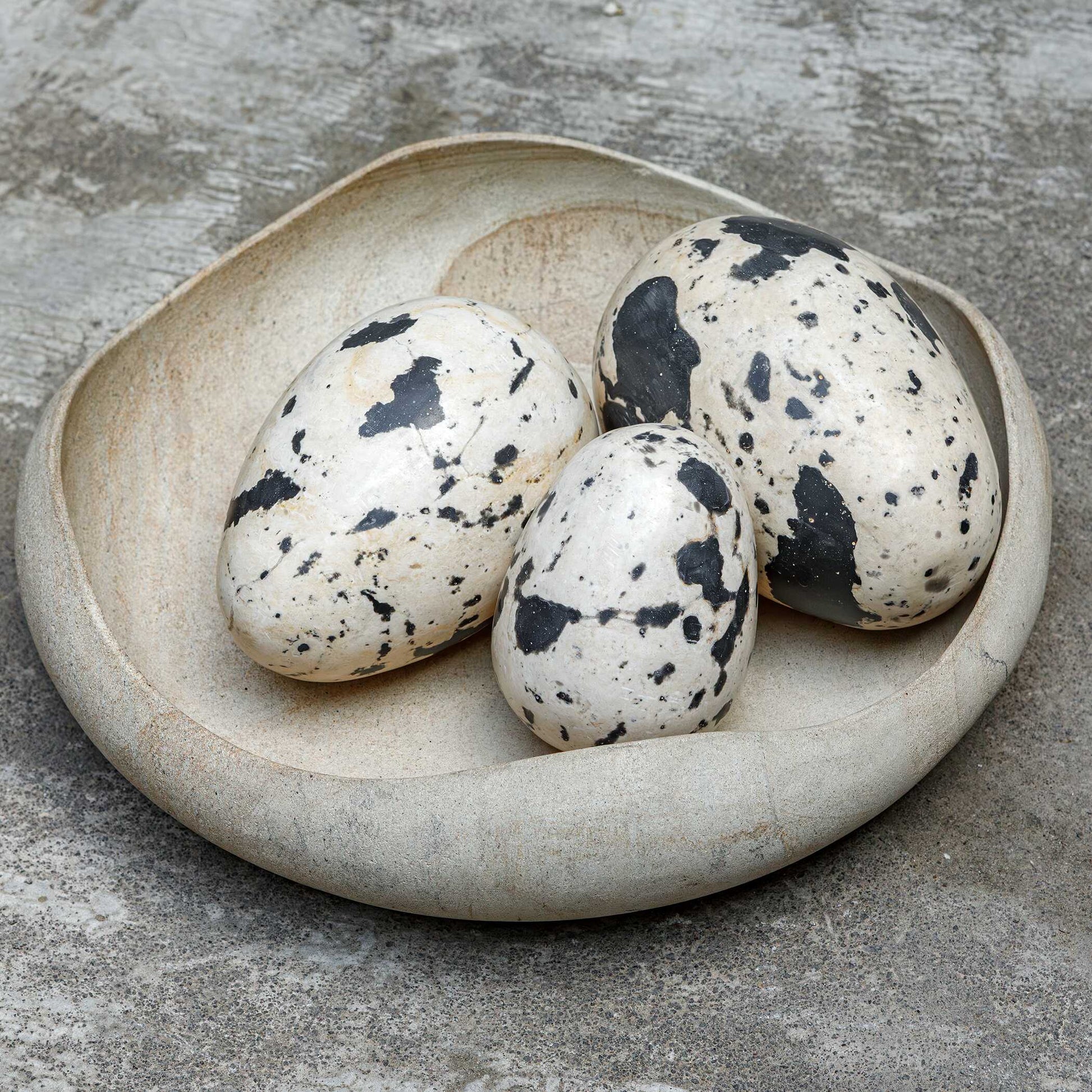 Uttermost Nest Trio Indoor-Outdoor Stone Eggs Set/3