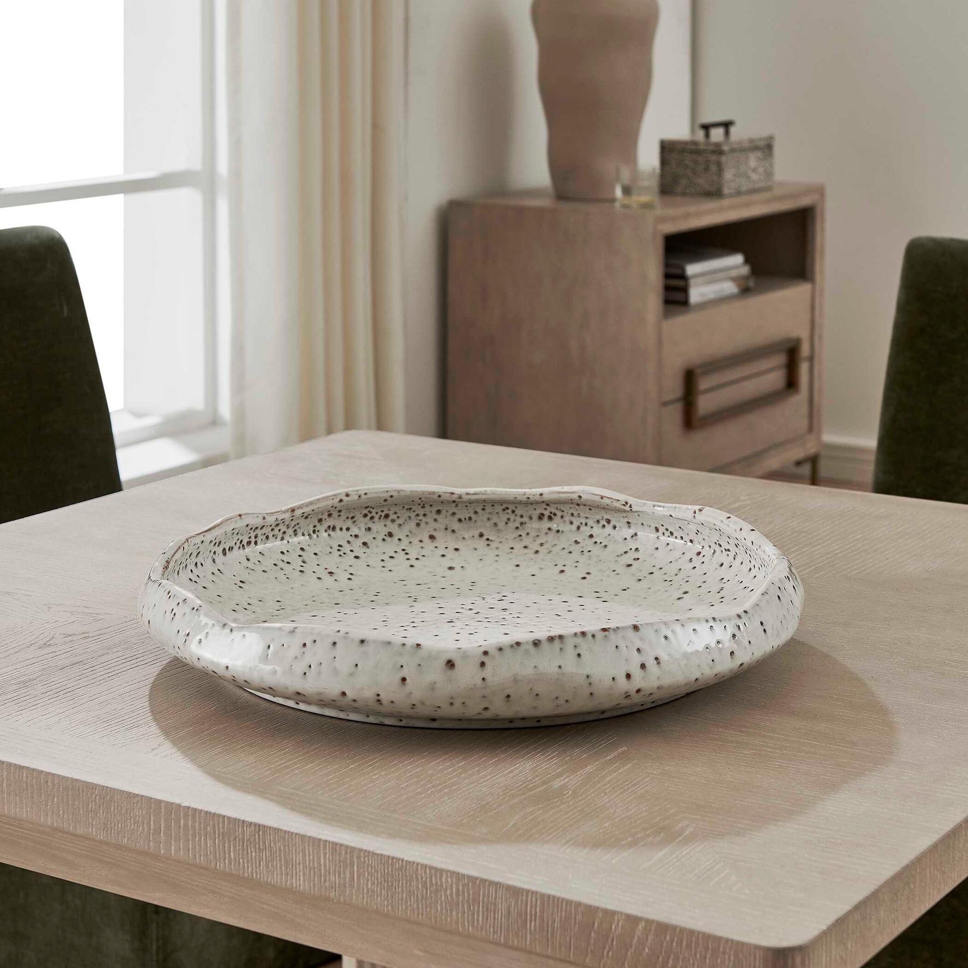 Uttermost Stardust Ripple Indoor-Outdoor White Bowl