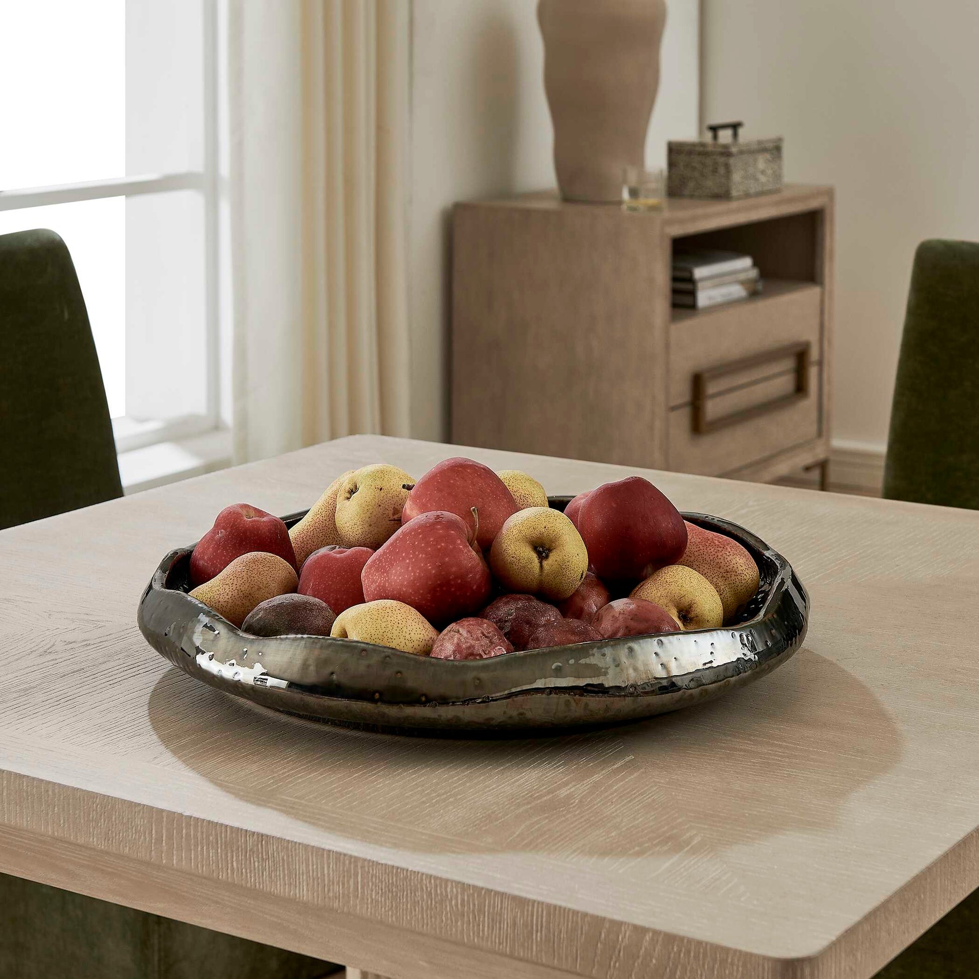 Uttermost Stardust Ripple Indoor-Outdoor Black Bowl