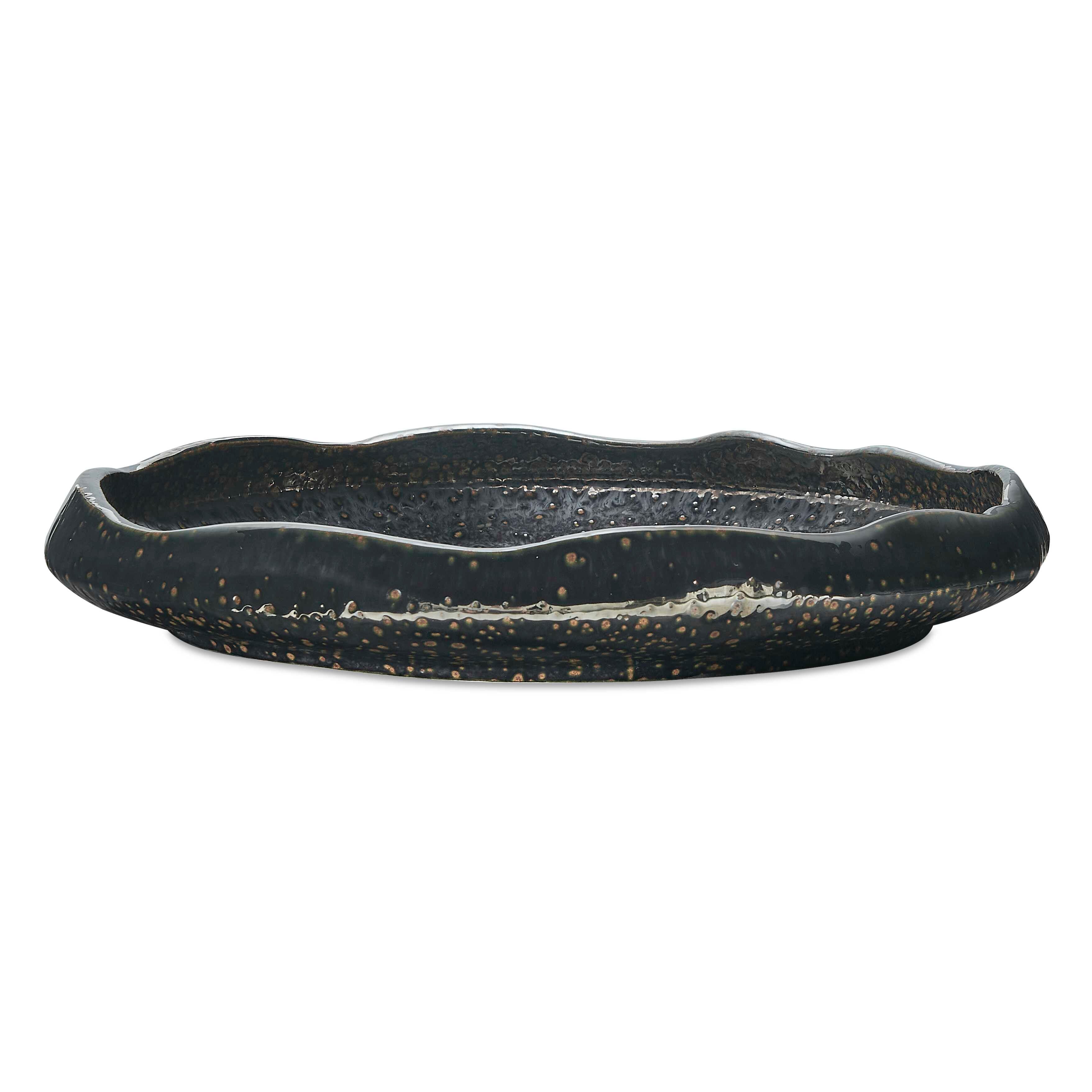 Uttermost Stardust Ripple Indoor-Outdoor Black Bowl