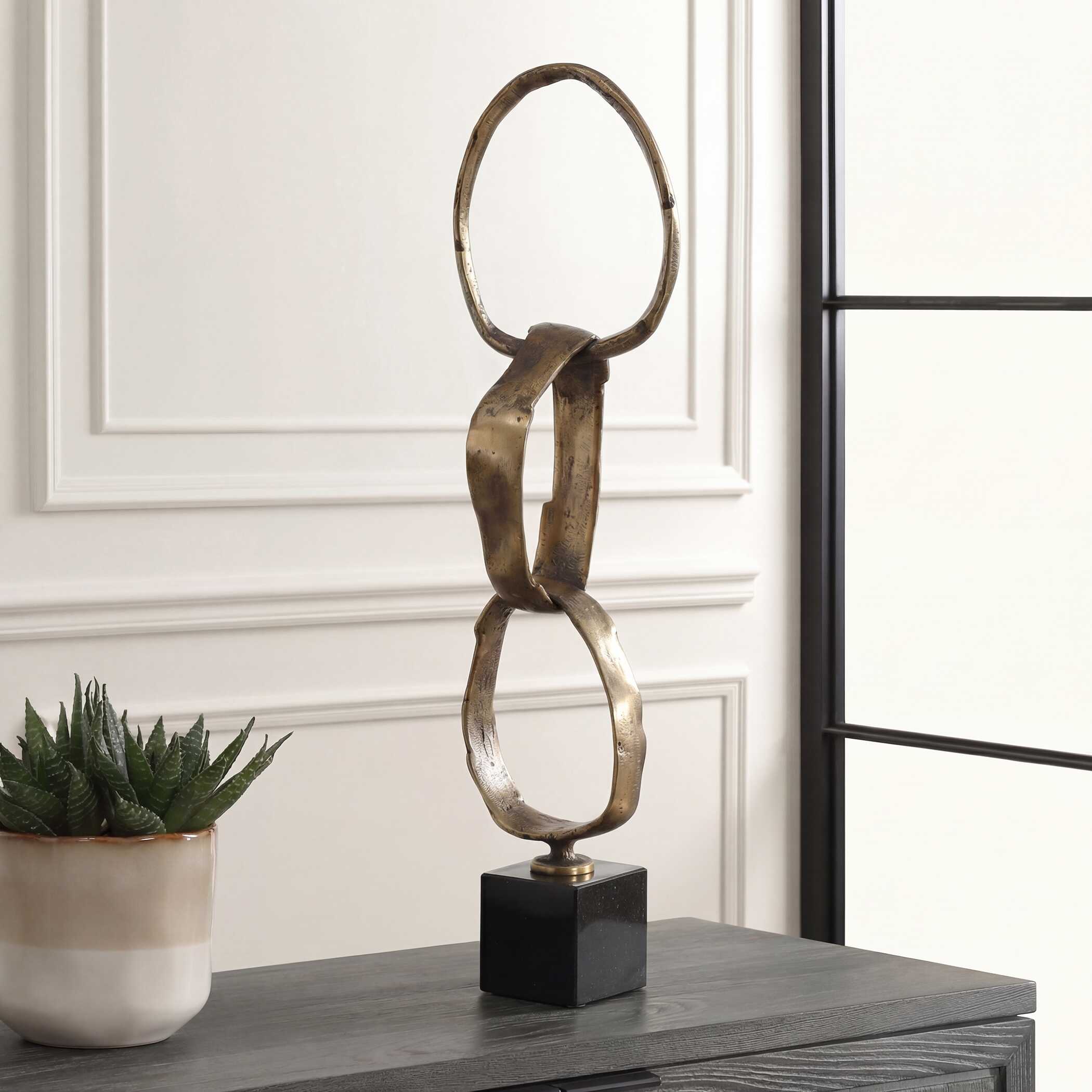 Uttermost Loopform Brass Ring Sculpture