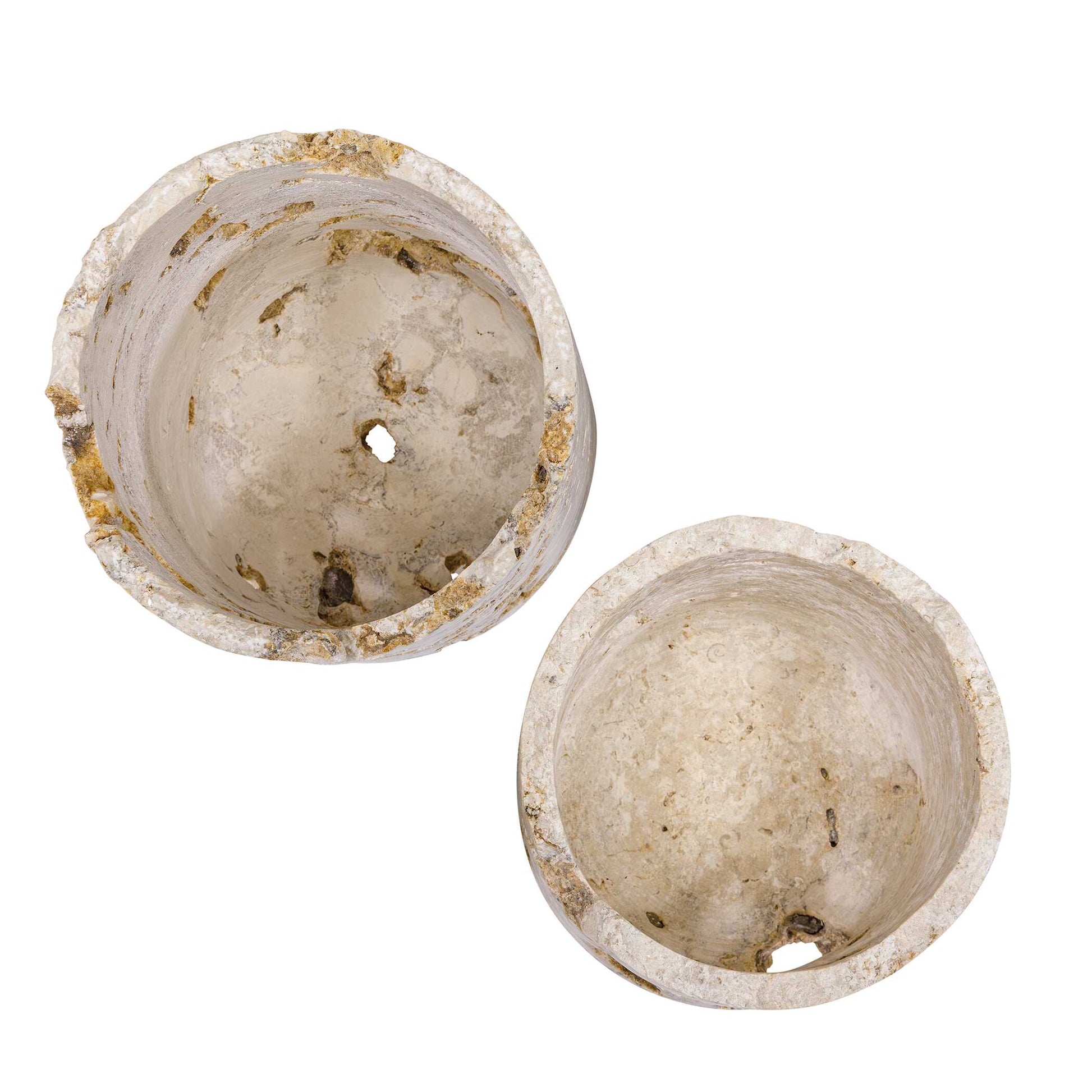 Uttermost Indoor-Outdoor Quarried Stone Candleholders, S/2