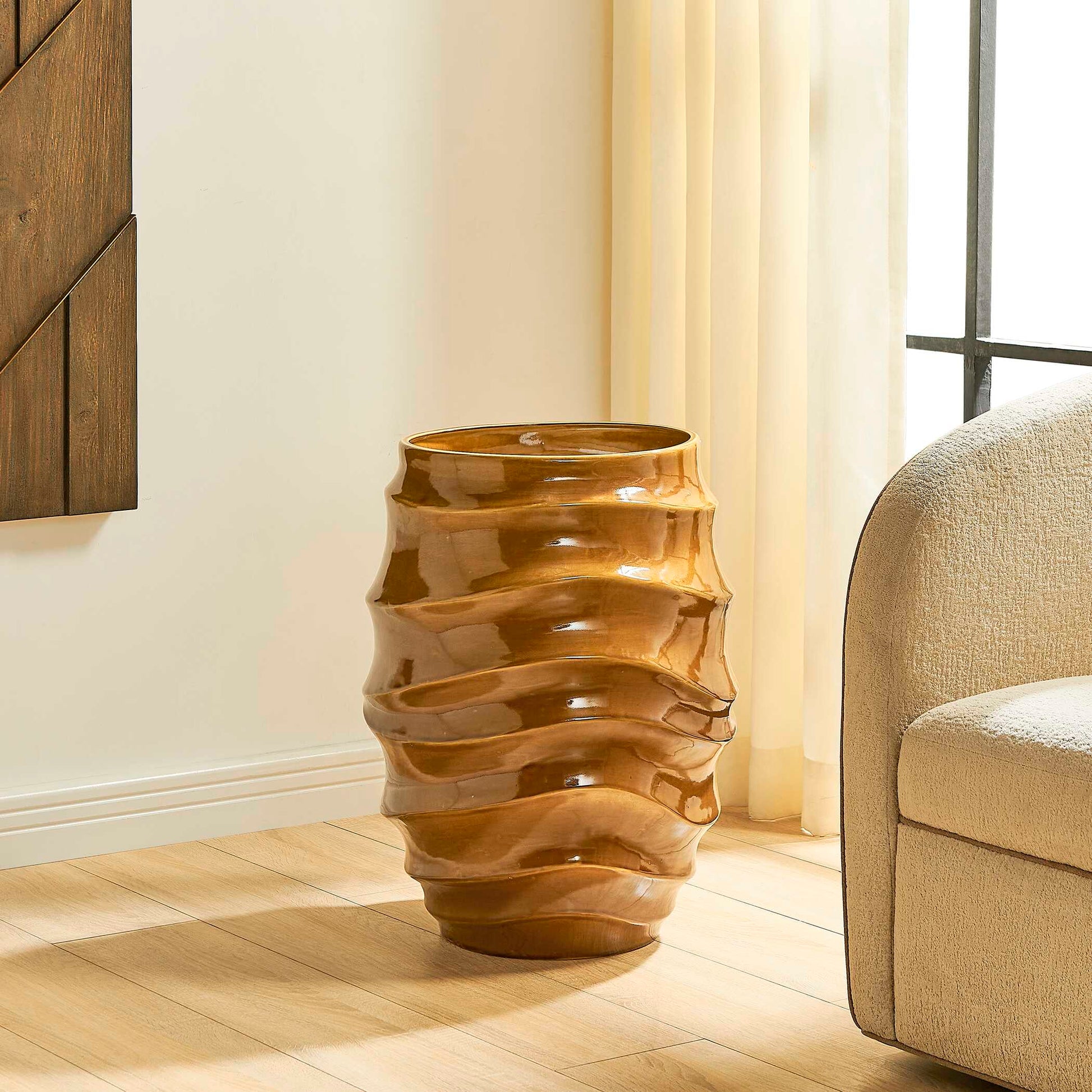 Uttermost Canyon Wave Indoor-Outdoor Earthy Planter