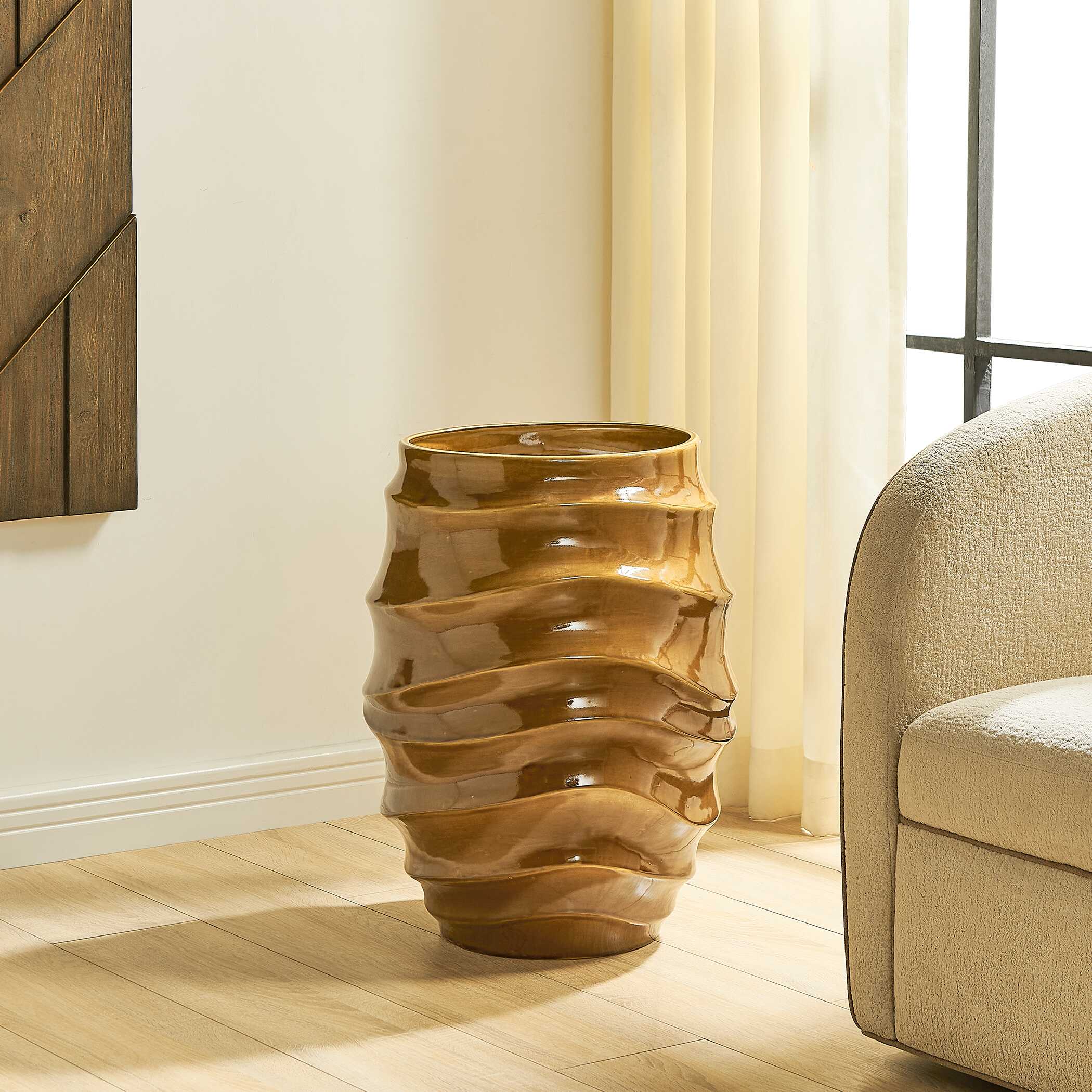 Uttermost Canyon Wave Indoor-Outdoor Earthy Planter