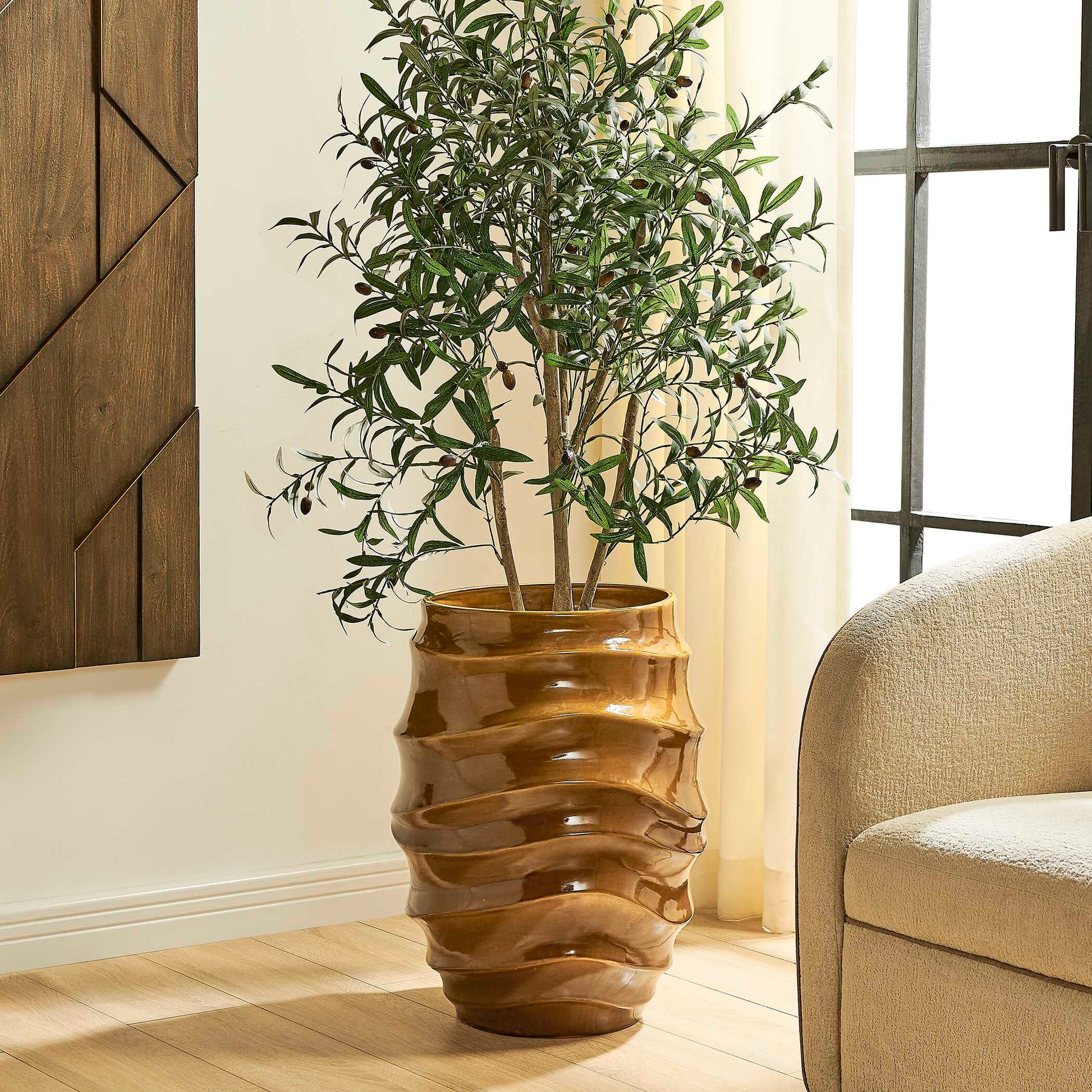 Uttermost Canyon Wave Indoor-Outdoor Earthy Planter