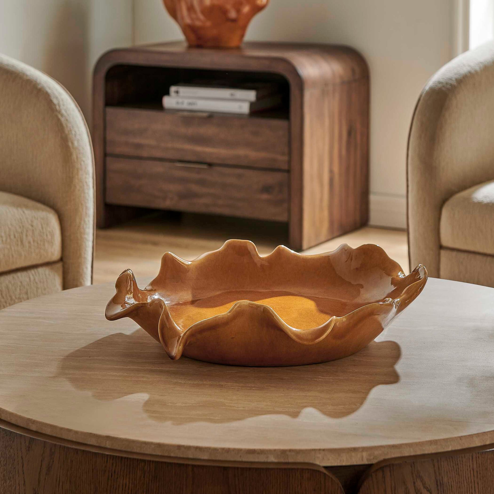 Uttermost Golden Crest Ruffle Indoor-Outdoor Bowl