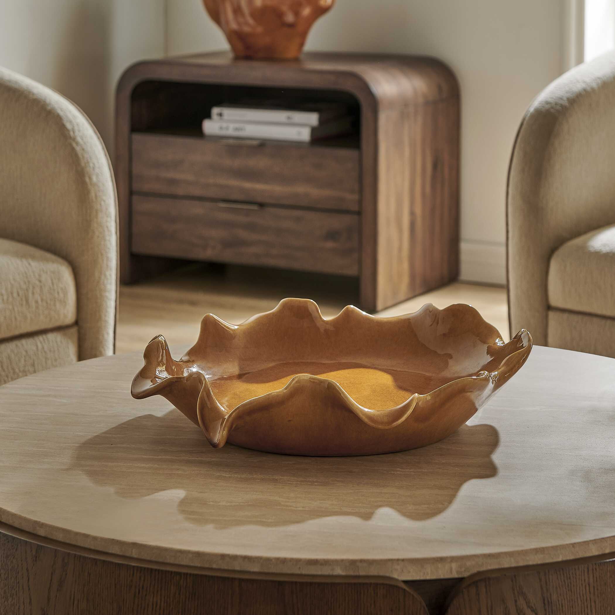 Uttermost Golden Crest Ruffle Indoor-Outdoor Bowl