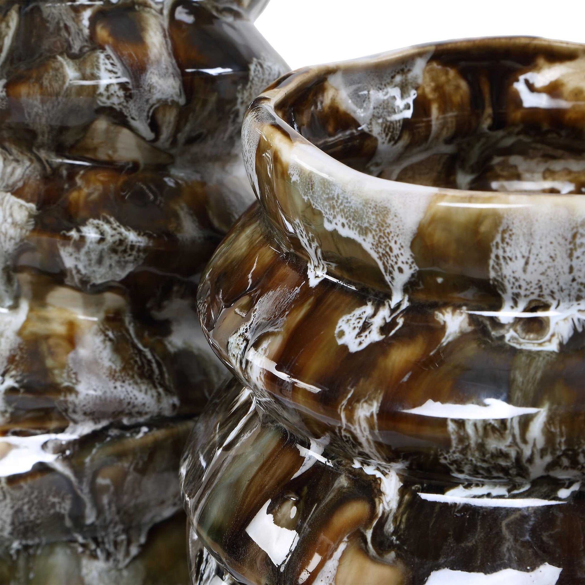Uttermost Cuoco Glazed Brown Vases, S/2