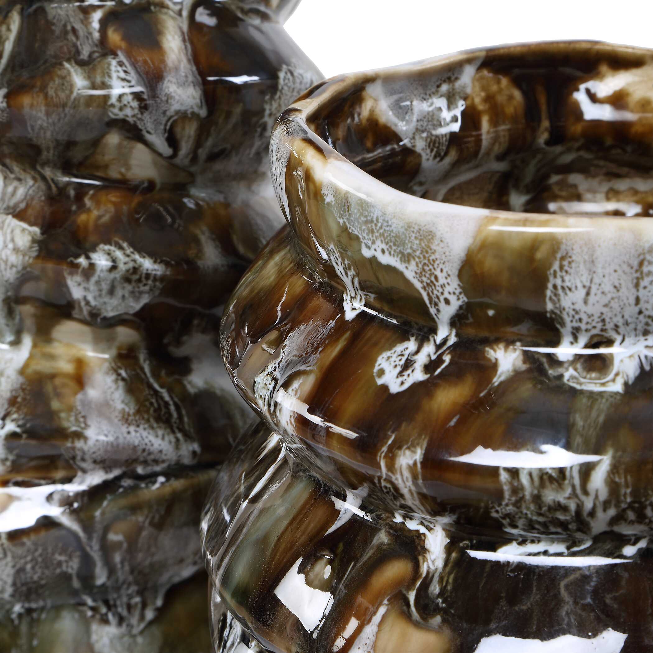 Uttermost Cuoco Glazed Brown Vases, S/2