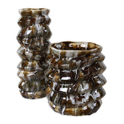Uttermost Cuoco Glazed Brown Vases, S/2