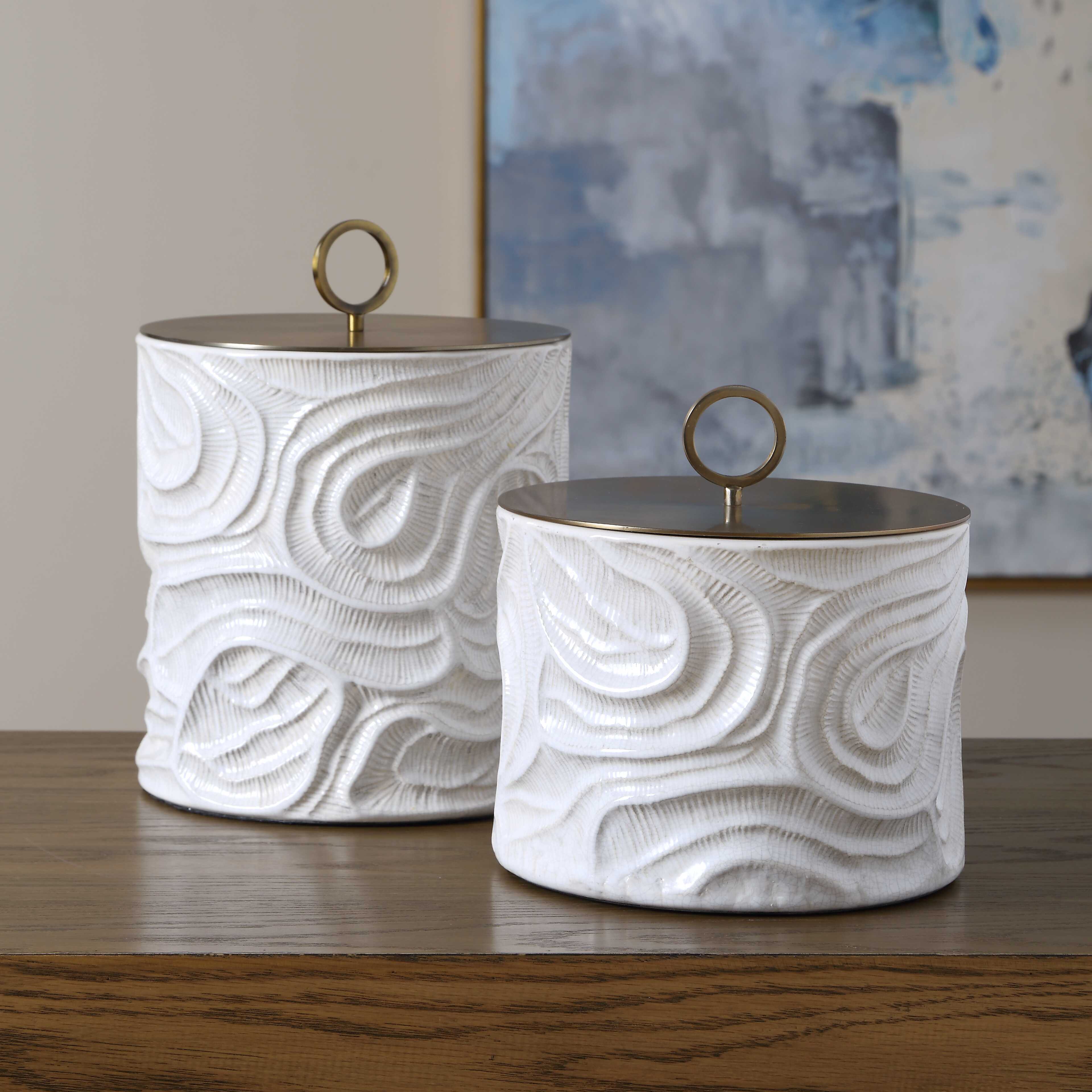 Uttermost Ivory Tide Indoor-Outdoor Canisters, Set/2